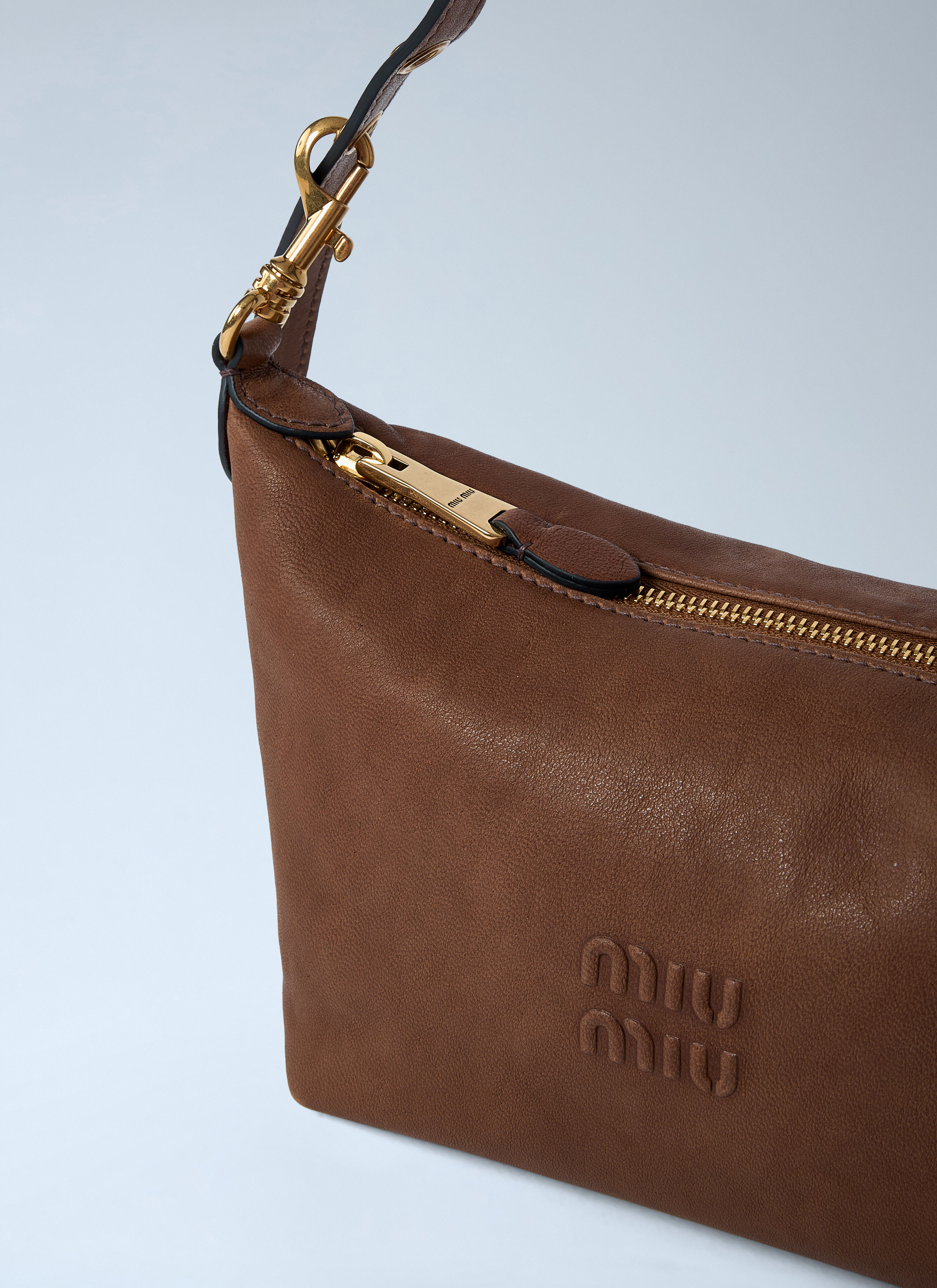 MiF♡ Miu Miu Leather Logo Motif Shoulder Bag | REVERSIBLE