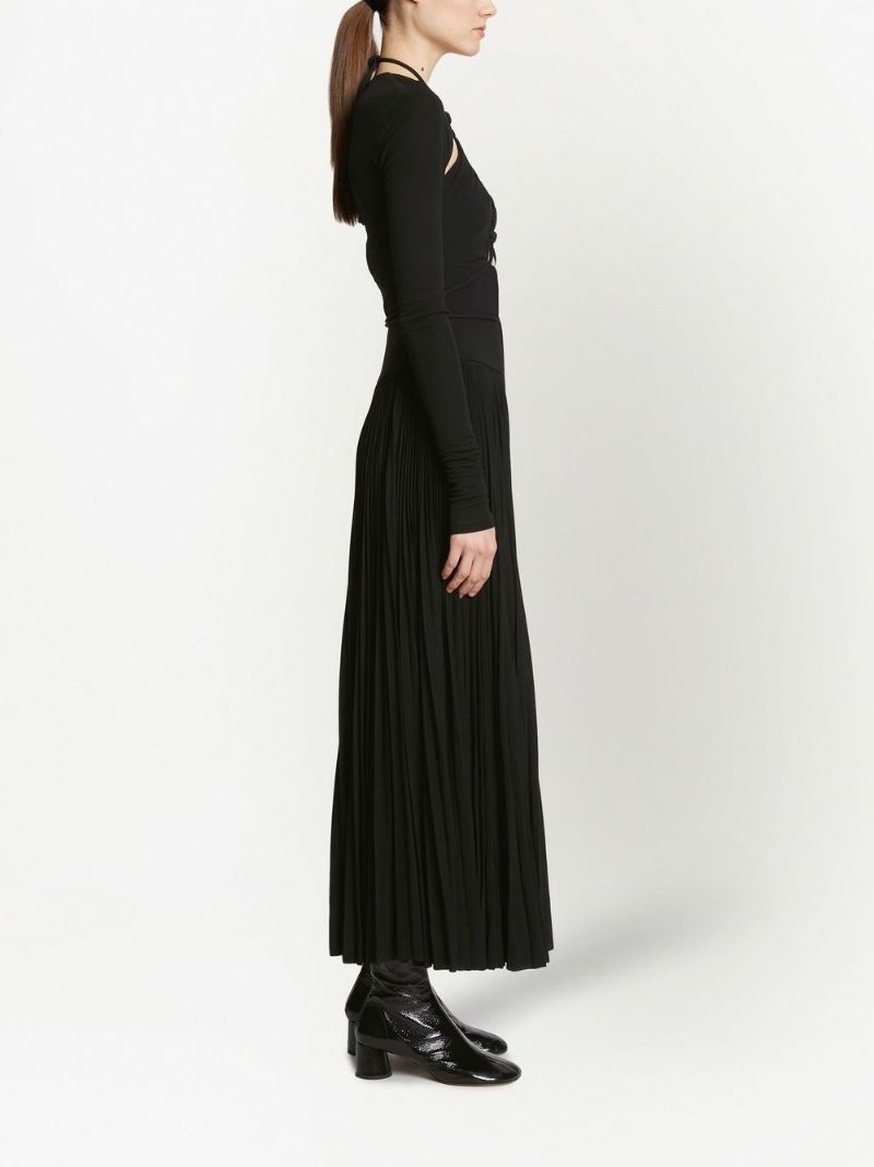 pleated halter-neck jersey dress - 3