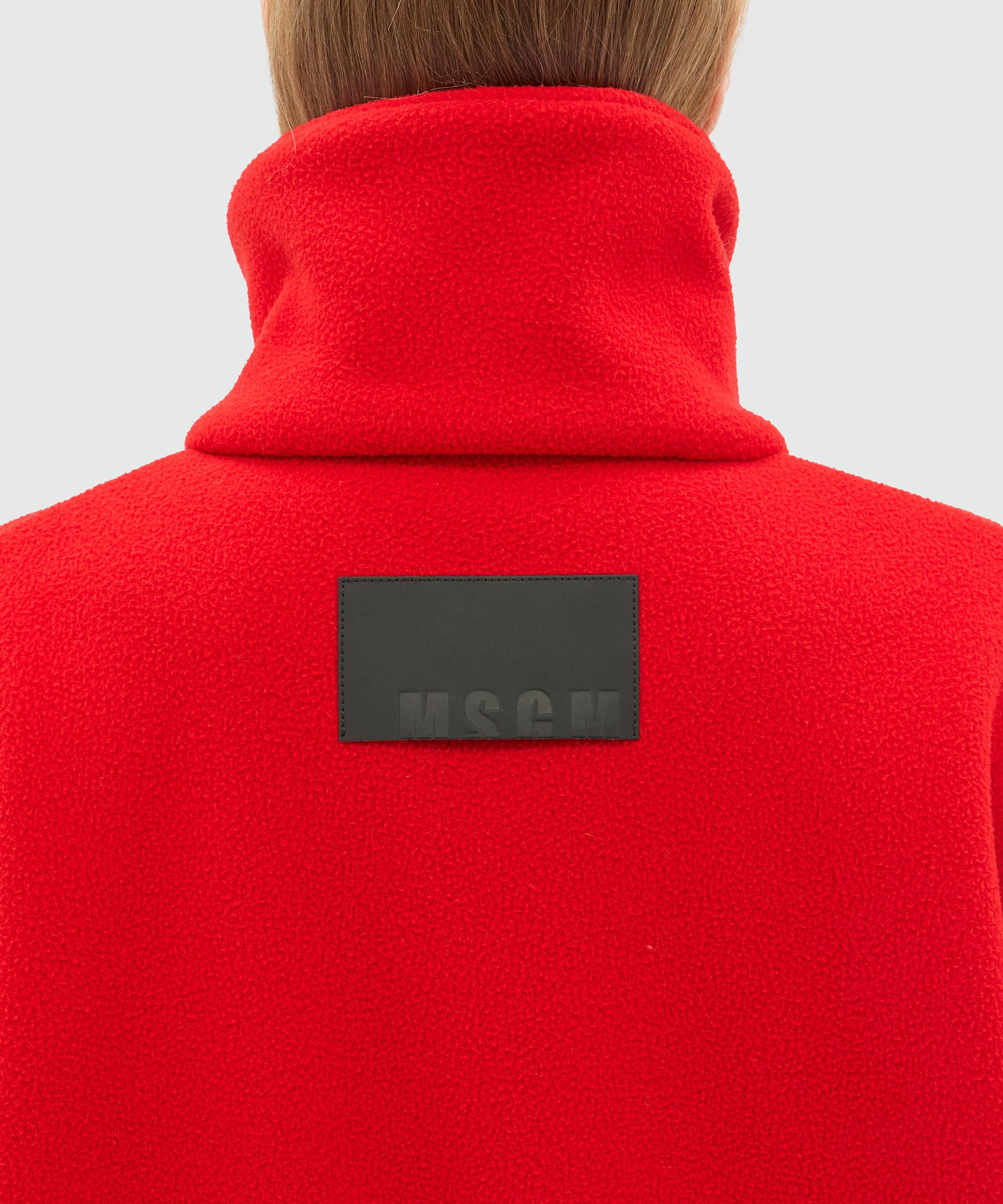 Maxi red fleece sweatshirt with zip - 4