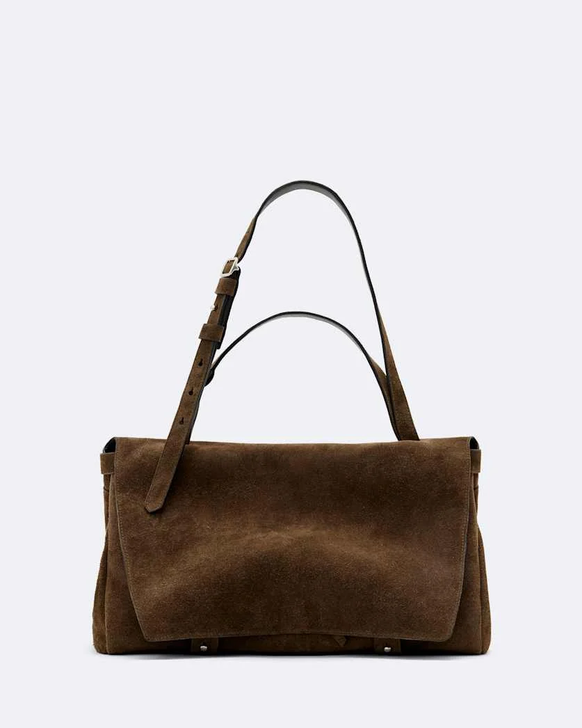 JOAN MEDIUM SUEDE SATCHEL - 1