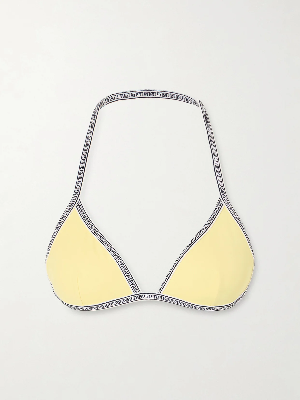 Greca-printed Triangle Bikini Top - 1