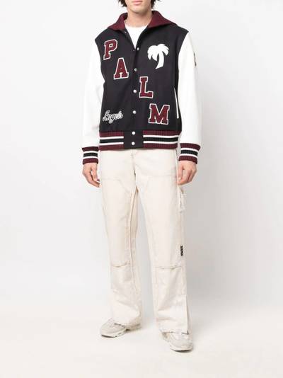 Palm Angels logo-patch varsity jacket outlook