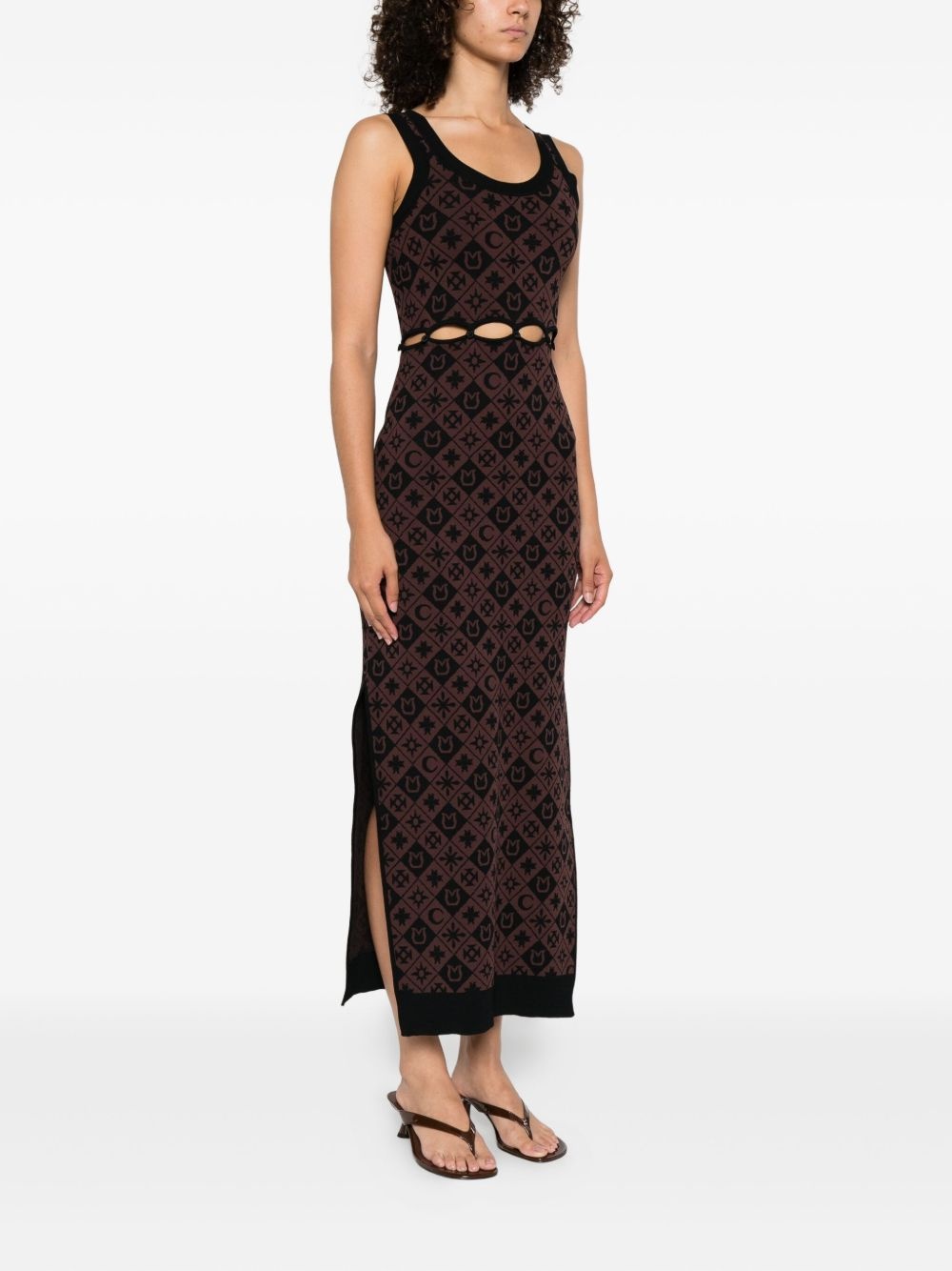 cut-out patterned midi dress - 3