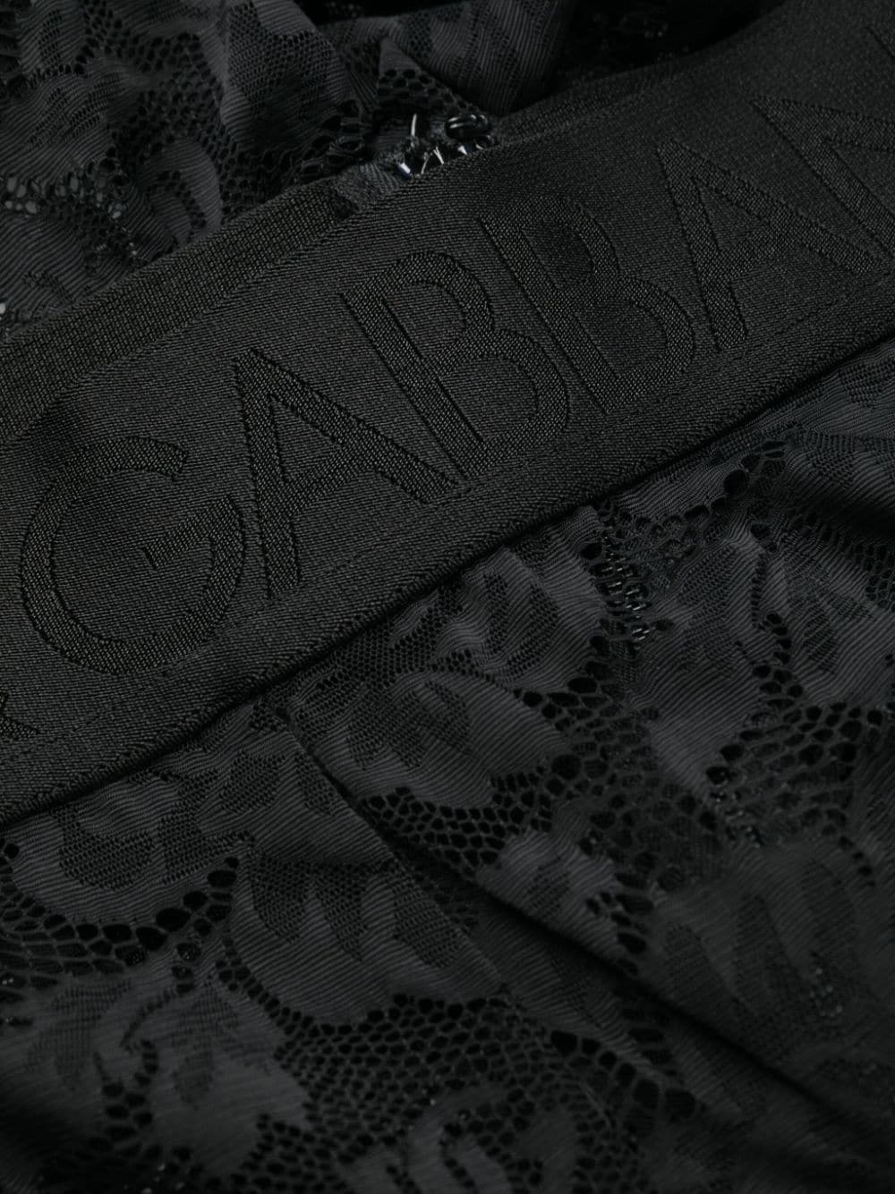 floral-lace logo-waistband leggings - 7