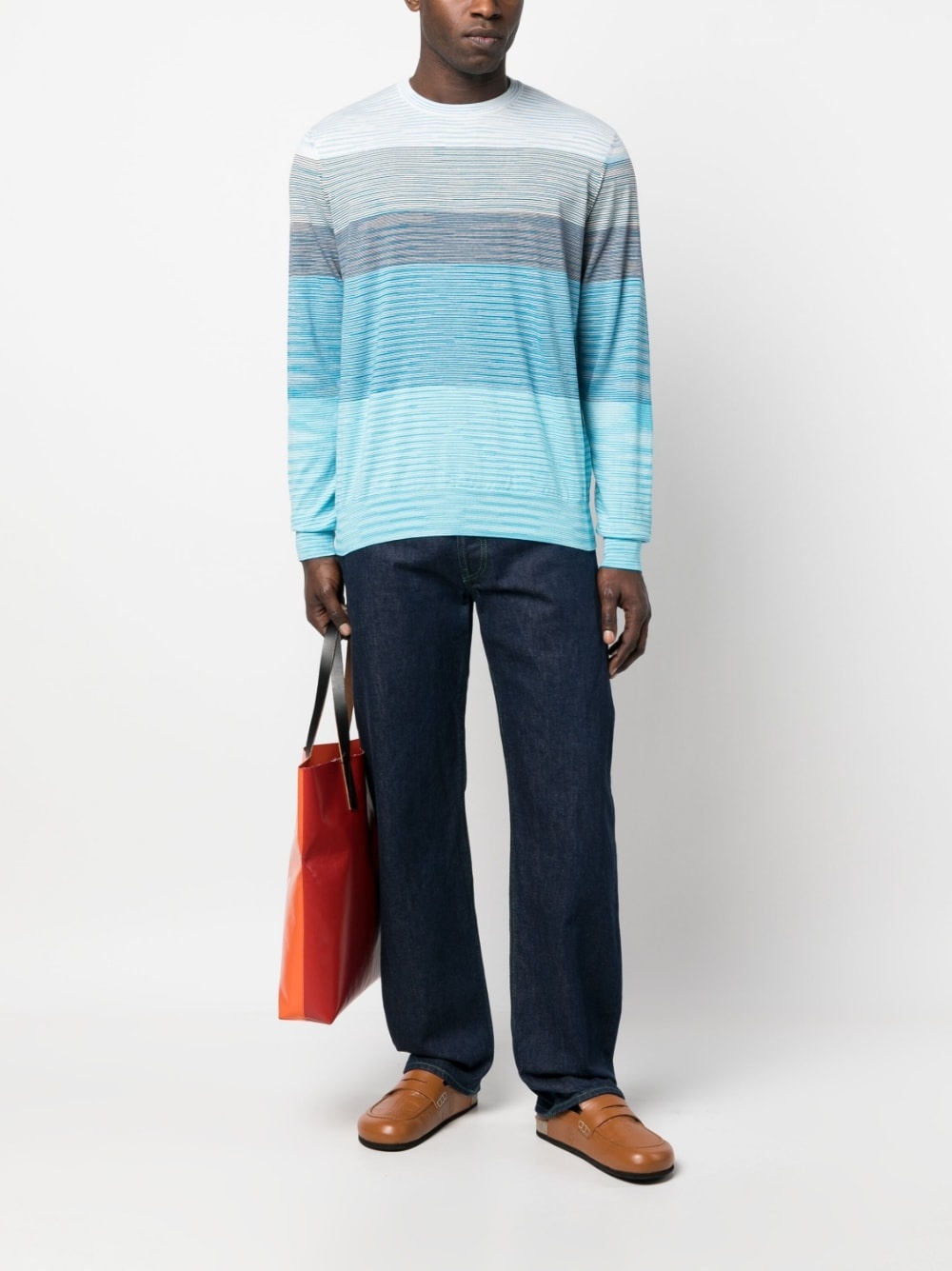 fine-knit striped jumper - 2