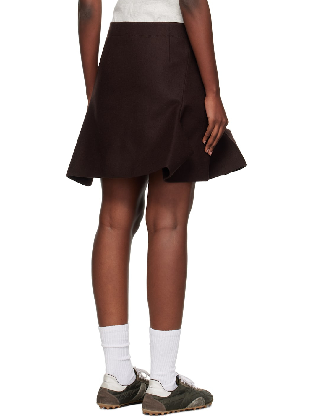 Brown Wool Melton Miniskirt - 3