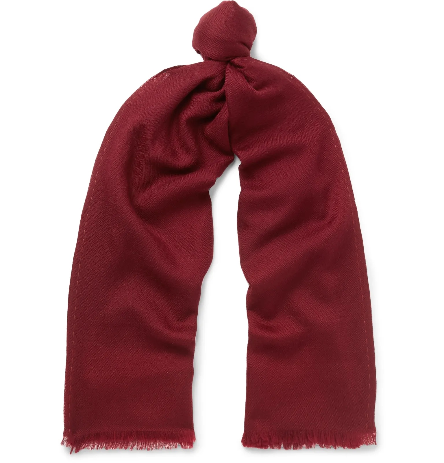 Rajasthan Fringed Cashmere-Jacquard Scarf - 1