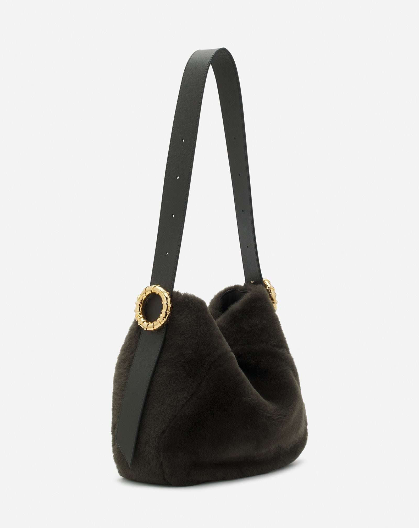 SMALL-MEDIUM SHEARLING MELODIE HOBO BAG - 3