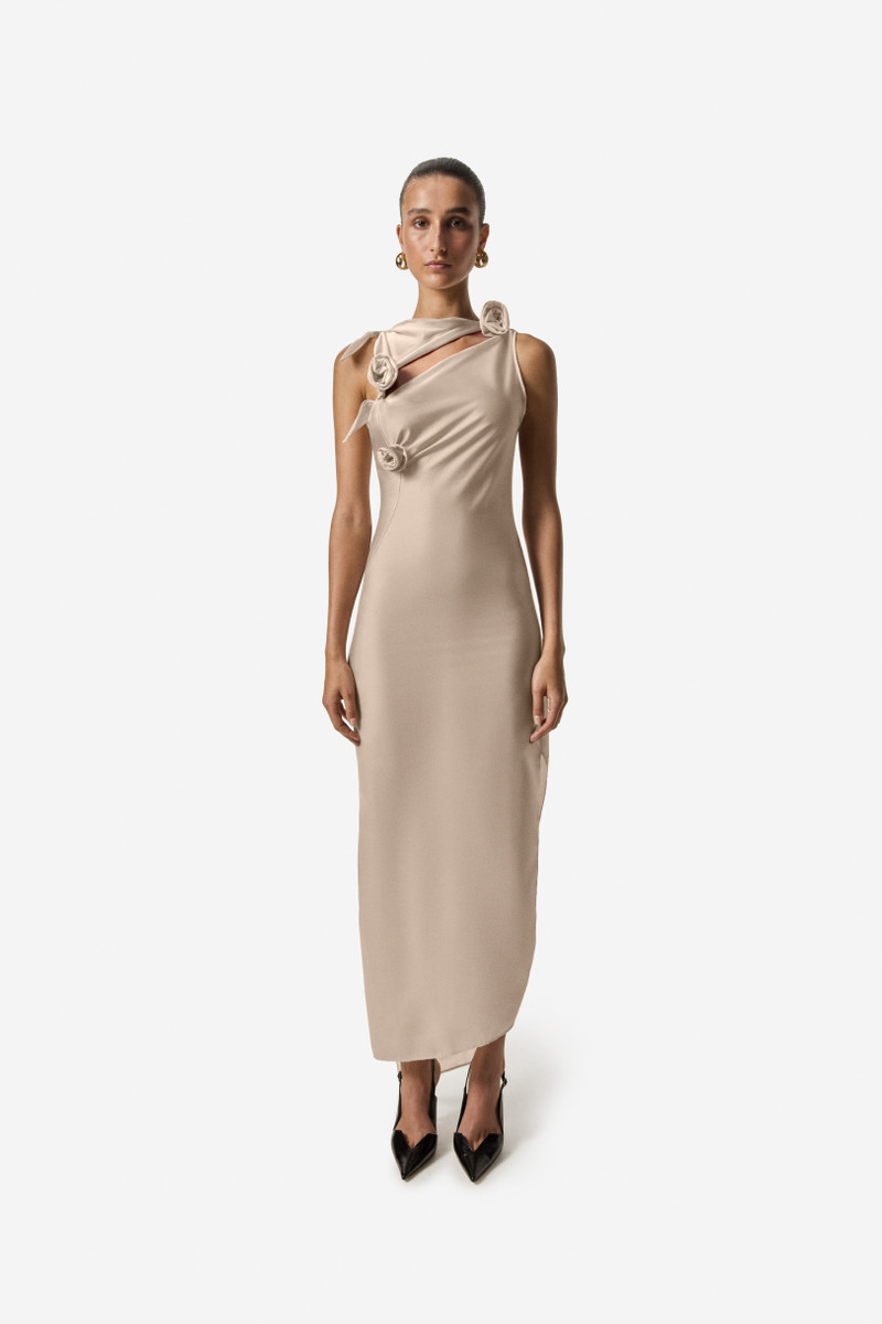 Asymmetric Flower Gown - 1