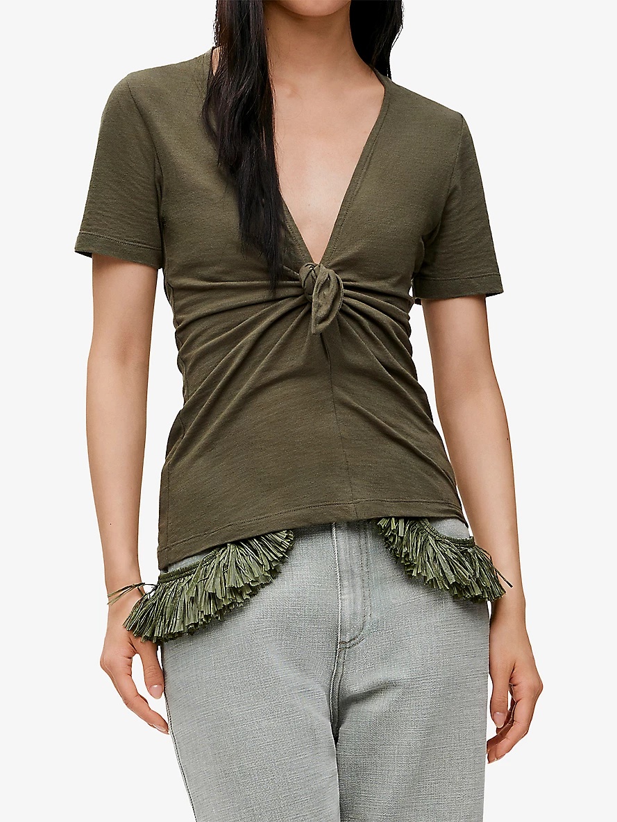 Loewe x Paula's Ibiza knot-front cotton top - 3