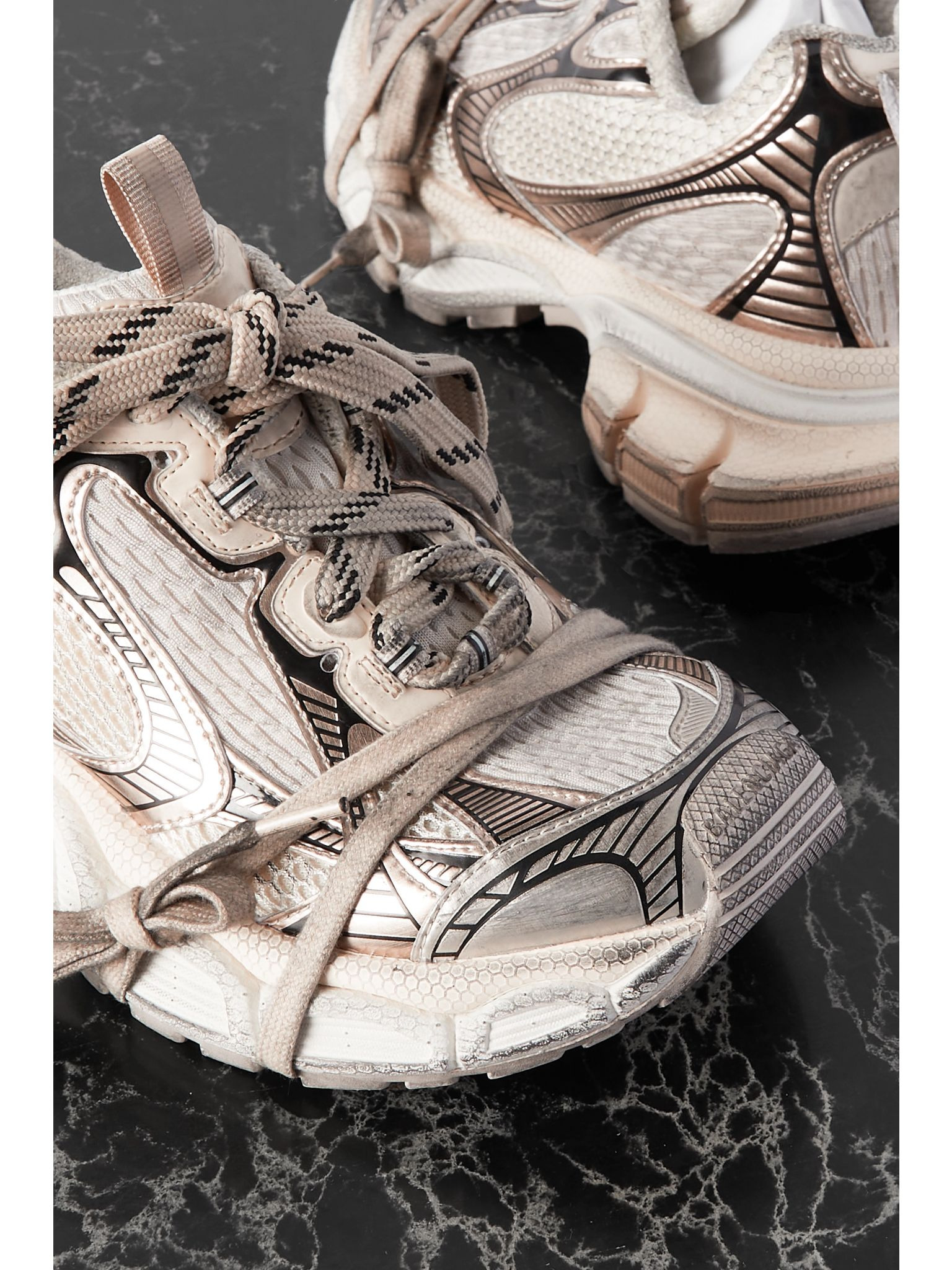 3XL mesh and rubber sneakers Beige - 4