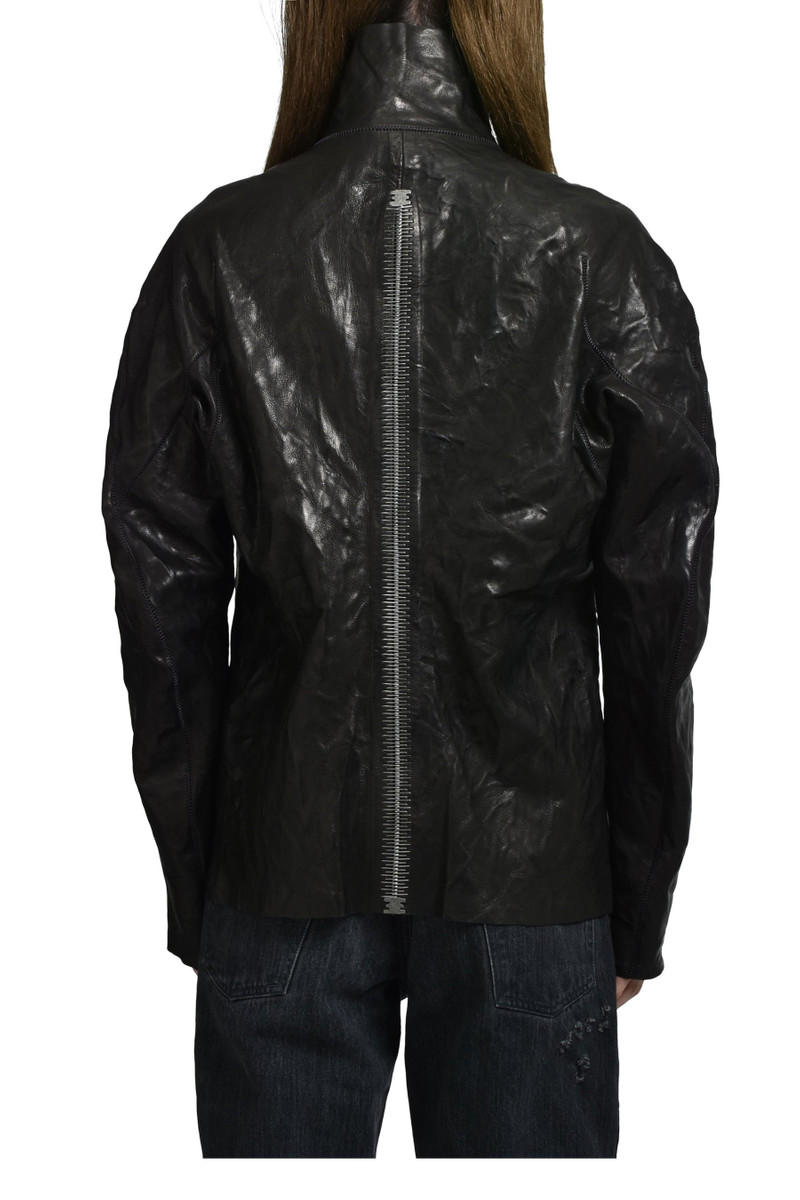 Isaac Sellam "HUMANOID" HIGH NECK LEATHER JACKET / BLK outlook