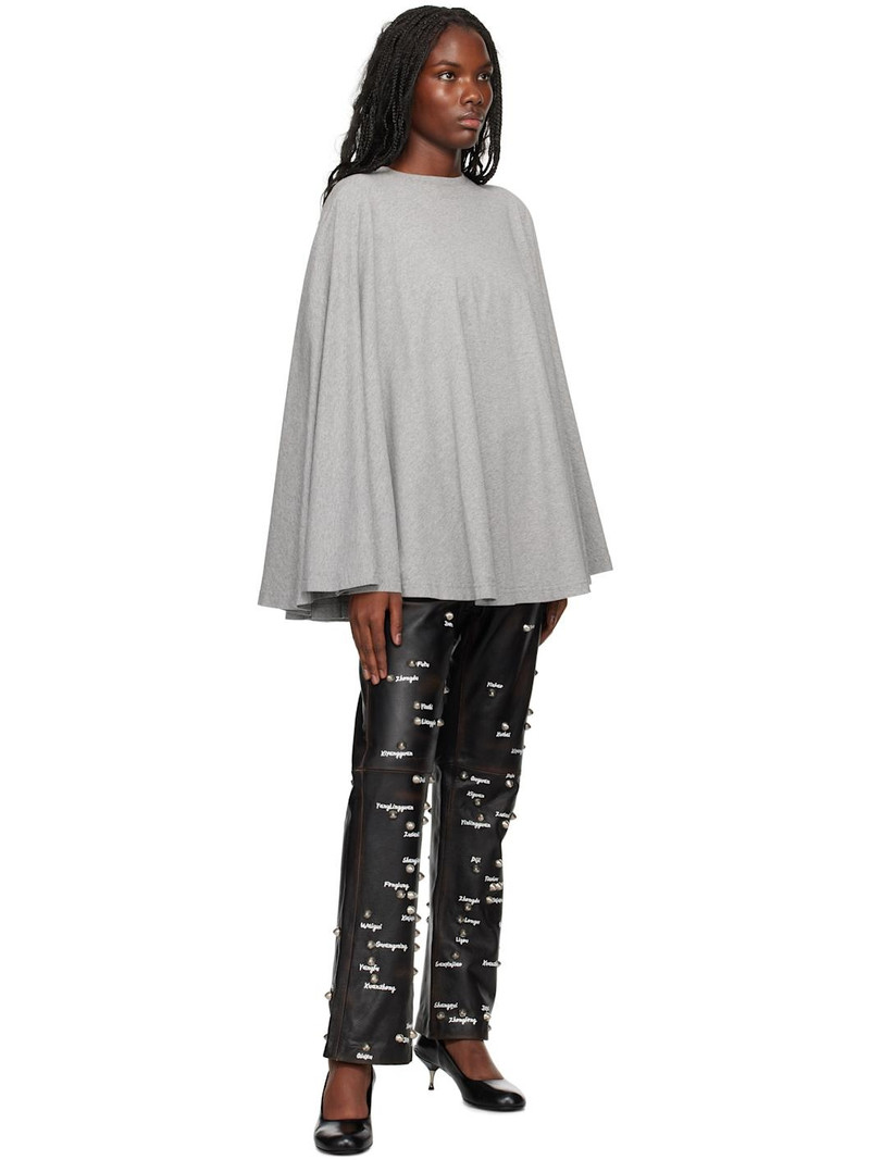 doublet Black Pressure Points Studs Leather Pants outlook