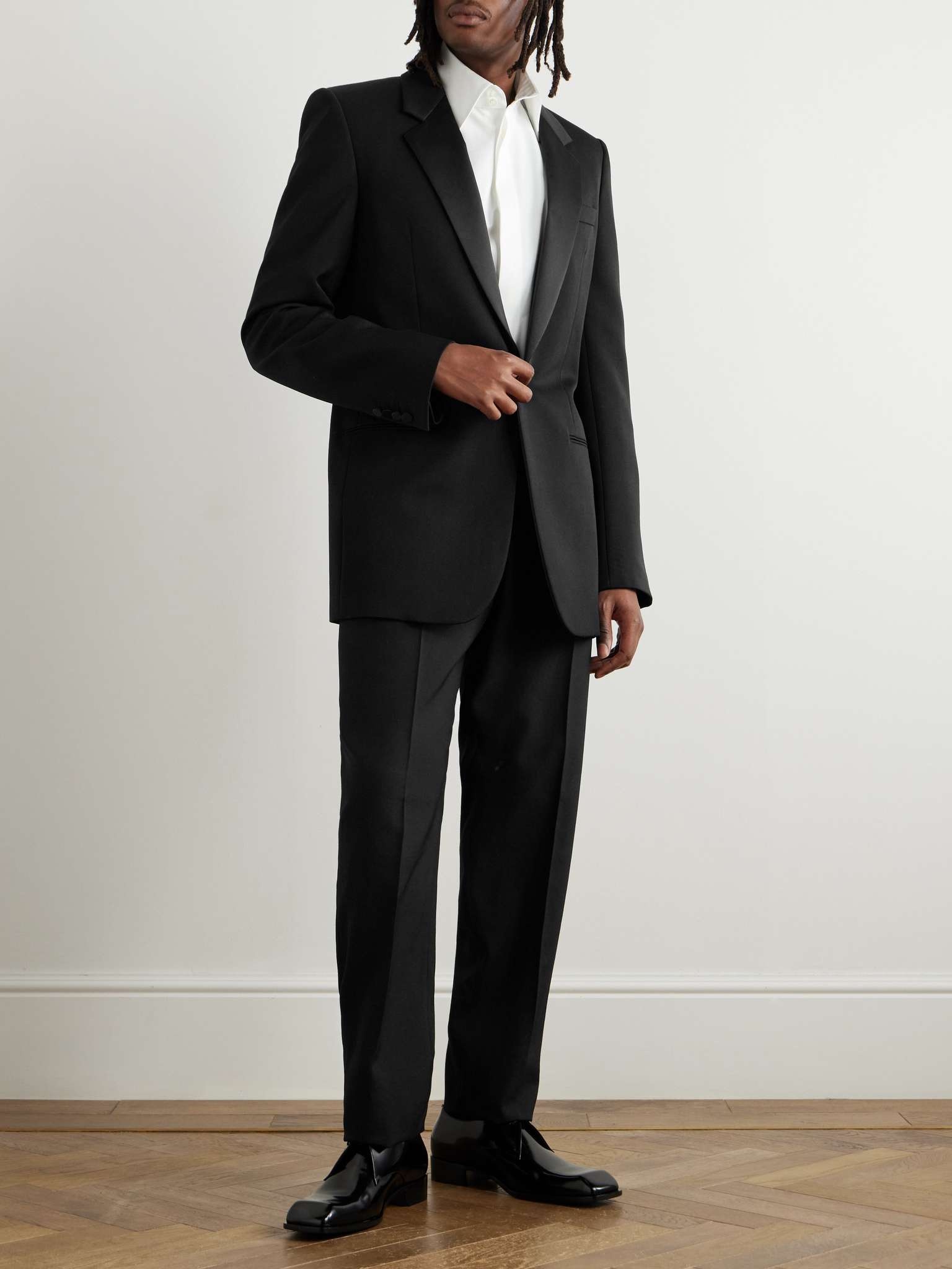 Slim-Fit Satin-Trimmed Grain de Poudre Wool Tuxedo Jacket - 2