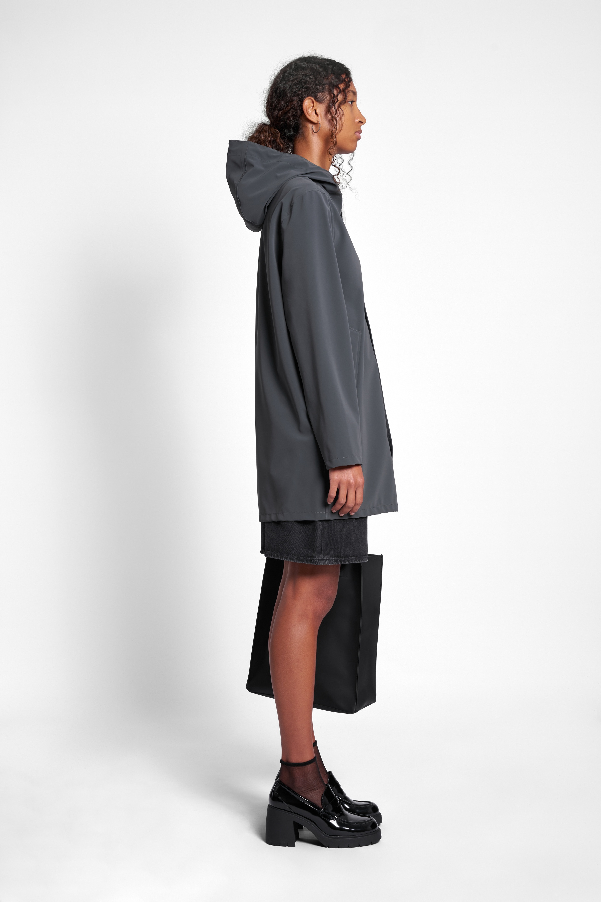 Stockholm Lightweight Matte Raincoat Charcoal - 3