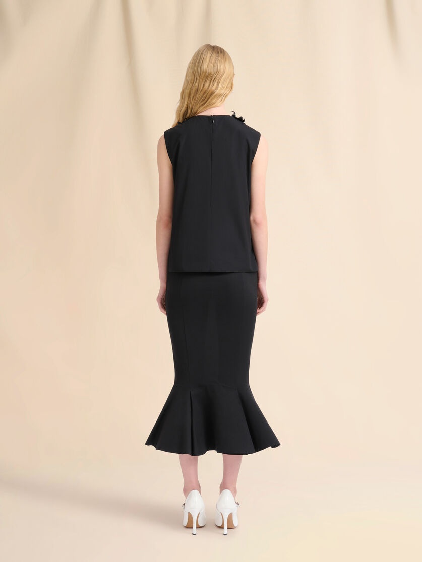 PEACH JERSEY SKIRT WITH MERMAID HEM - 3