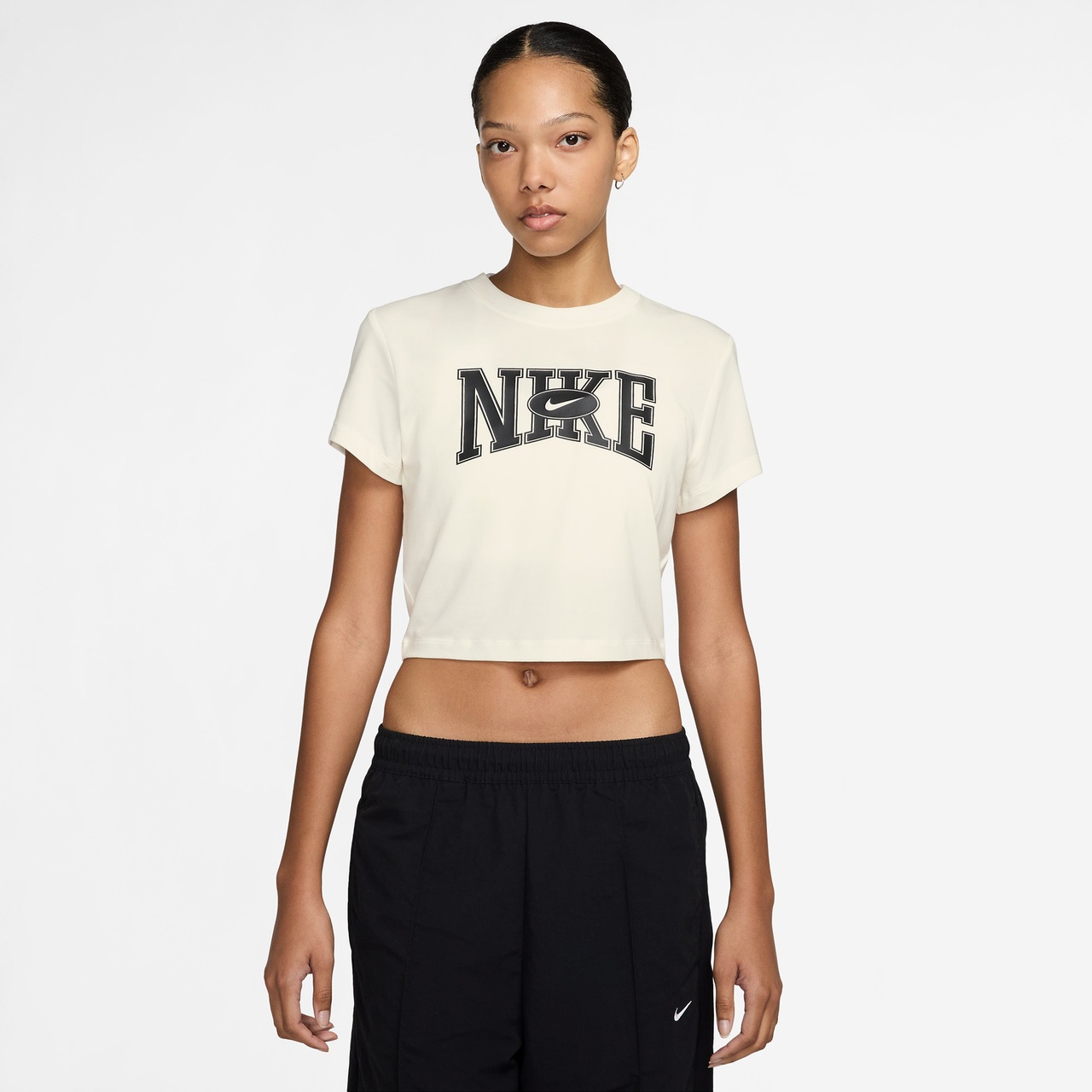 Nike Womens Nike Slim Graphic Crop T-Shirt - 1