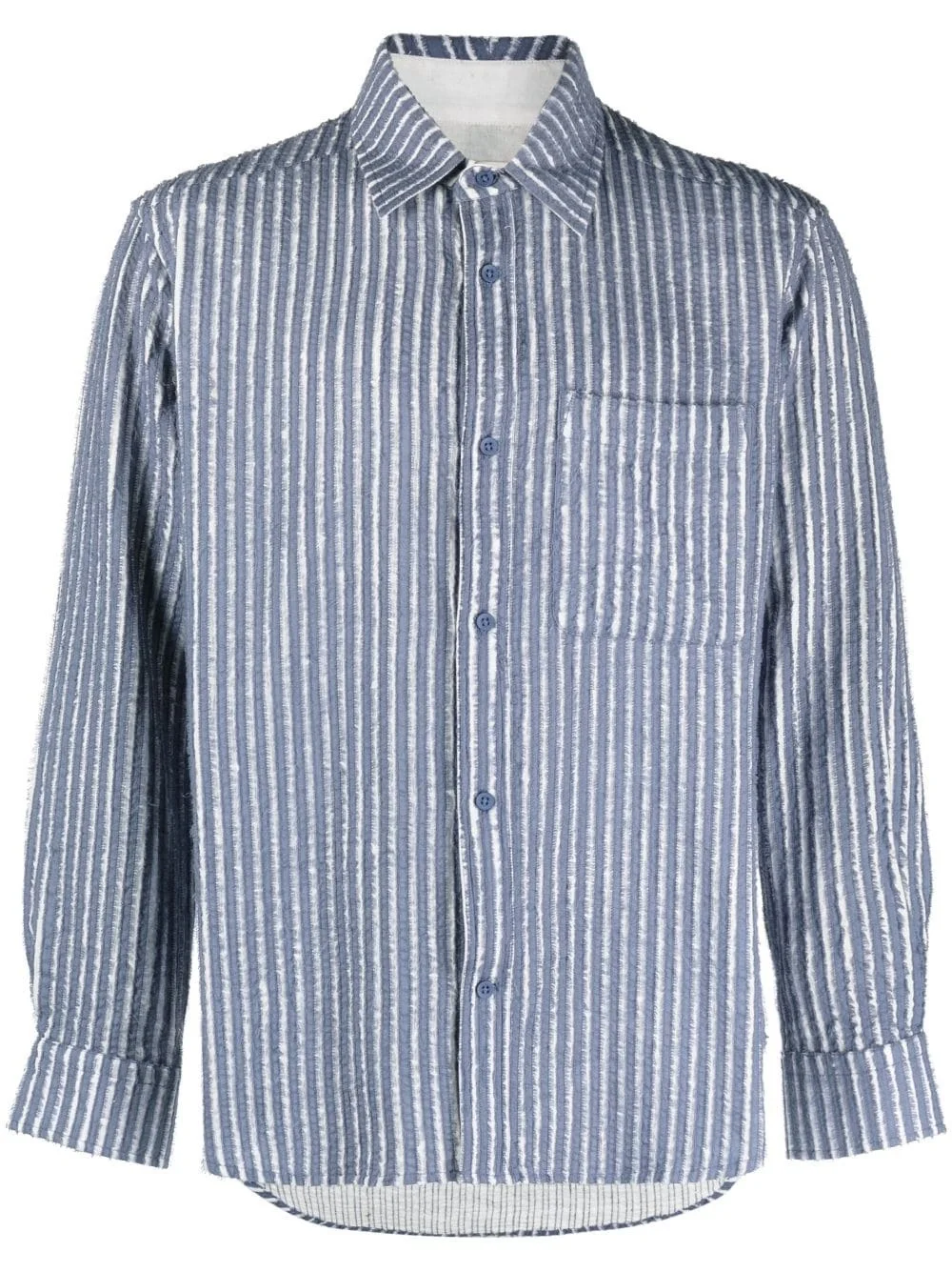 ripped striped cotton shirt - 1