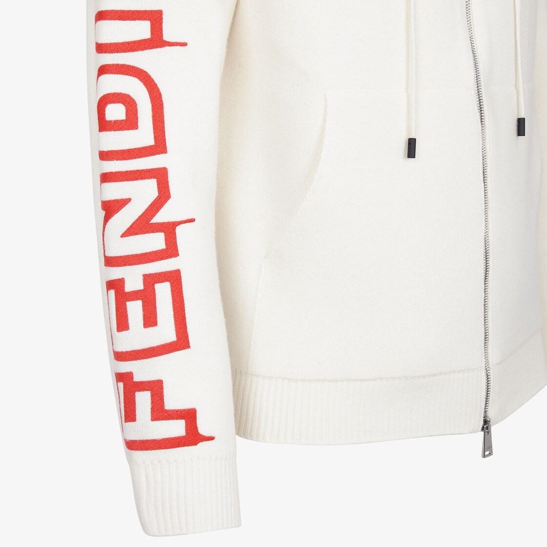 Long-sleeved cardigan with drawstring hood. Side pouch pockets. Ribbed cuffs and hem. Zipper closure - 3