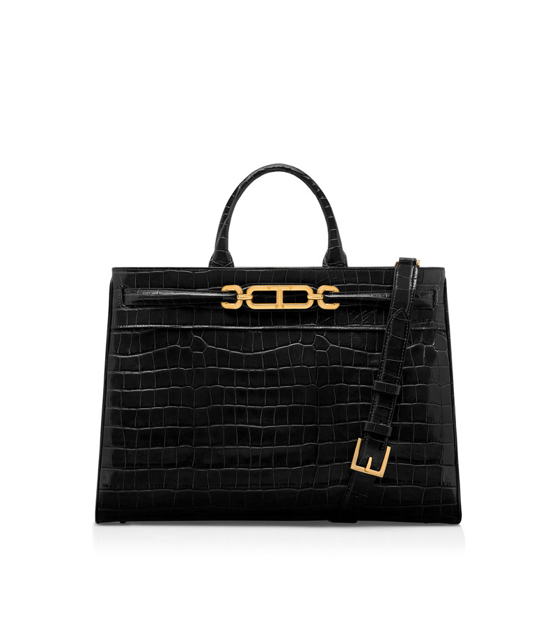 PRINTED CROC LEATHER WHITNEY LARGE TOP HANDLE 1