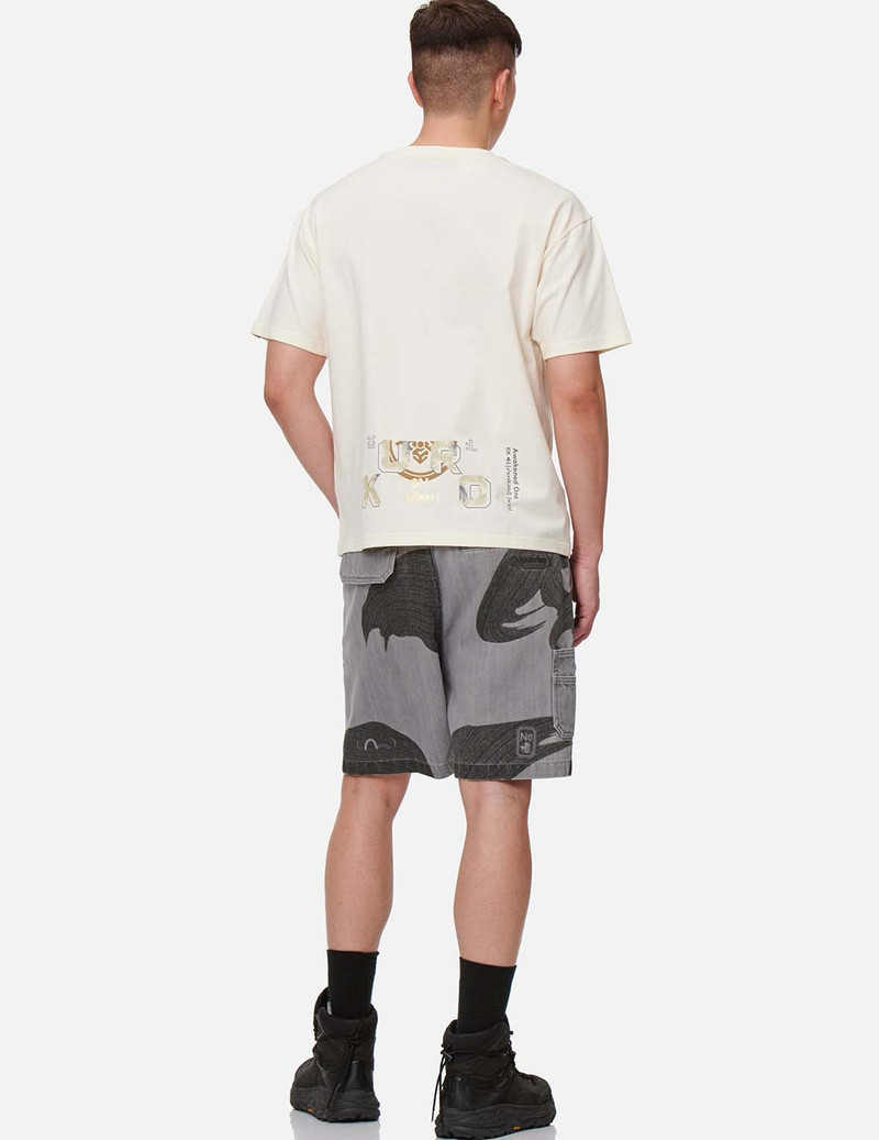 Logo and Kamon Foil Print T-shirt 6