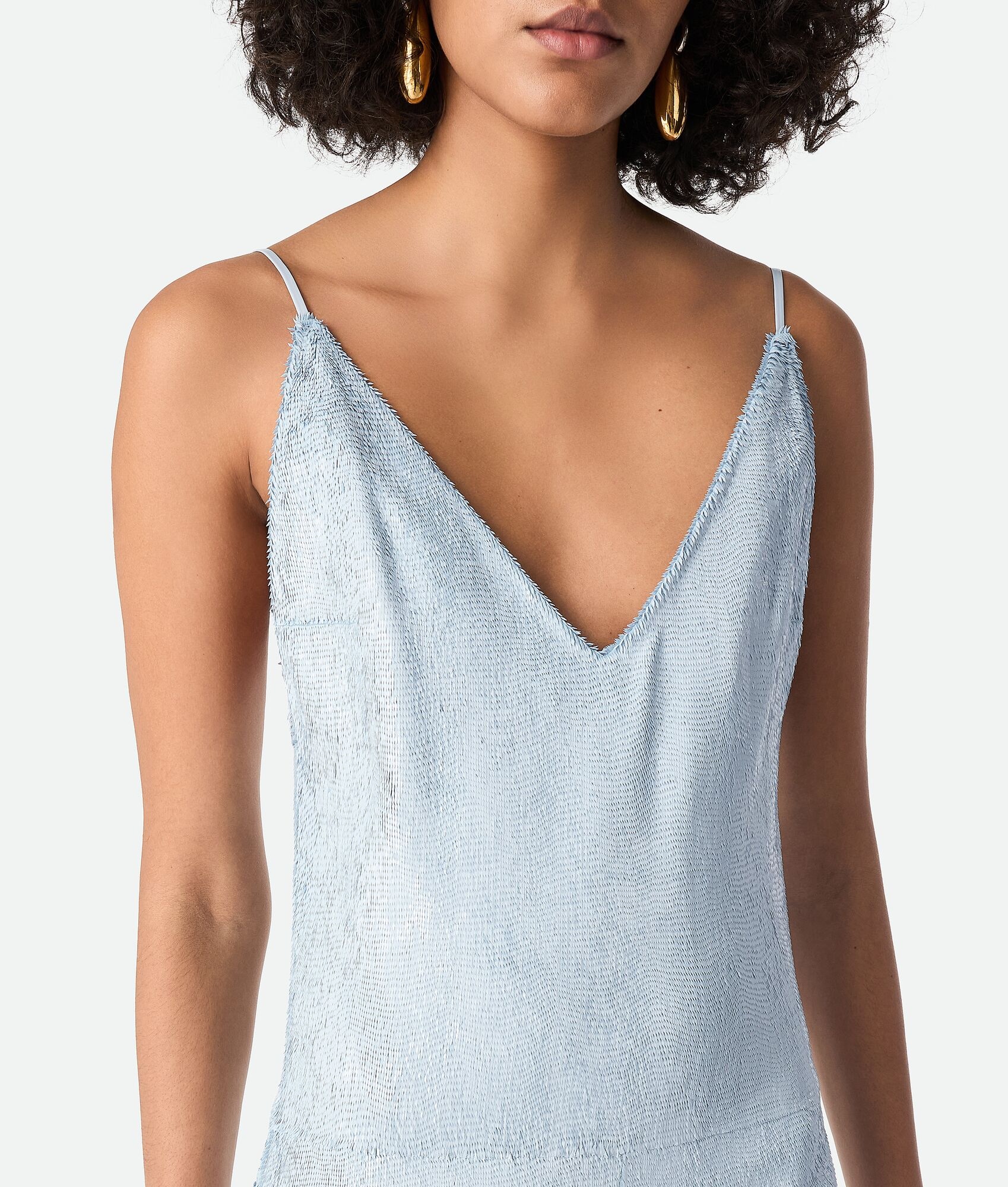 Patent Leather Fringed Dress - 5