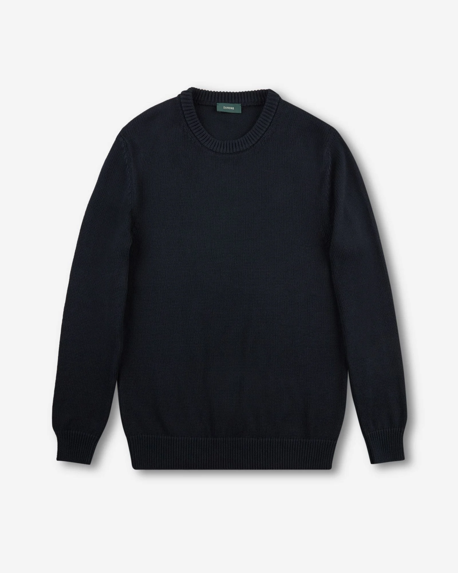Slim-fit cotton crewneck jumper - 1