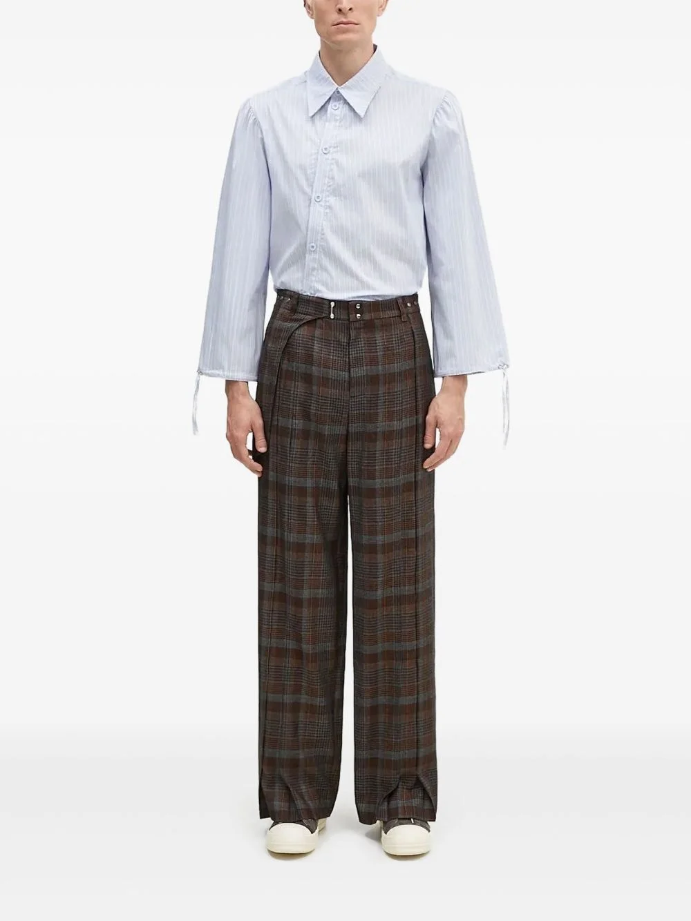 Soe check-wrap apa753m trousers - 1