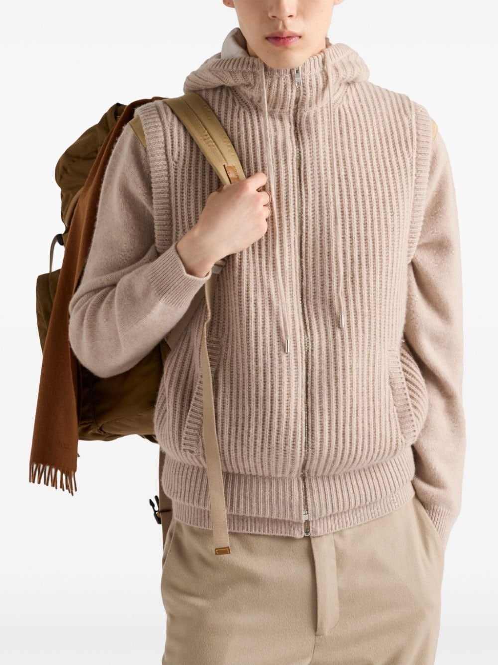 Cashmere hoodie vest - 4