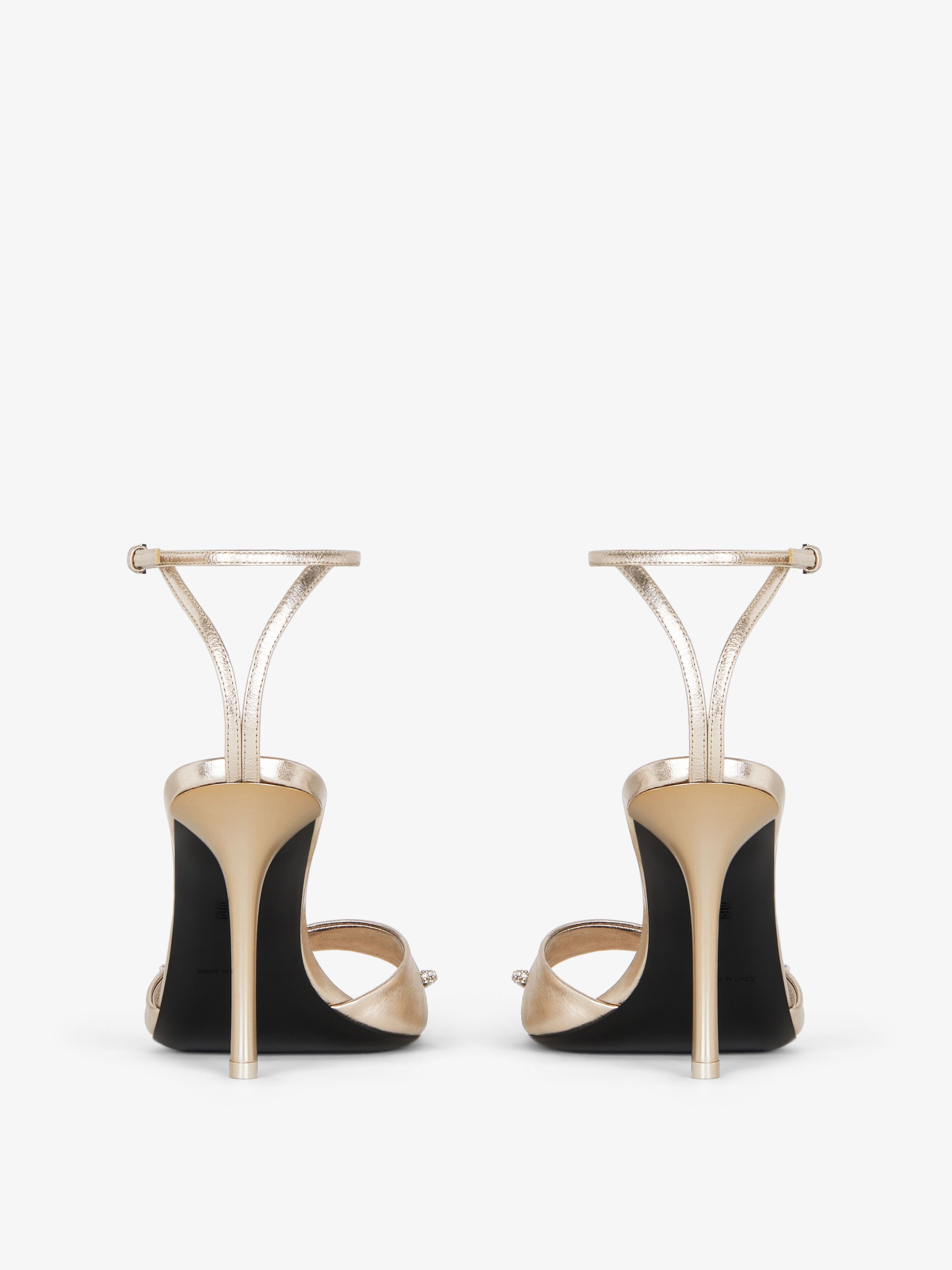 STITCH SANDALS IN LAMINATED LEATHER WITH CRYSTALS - 6
