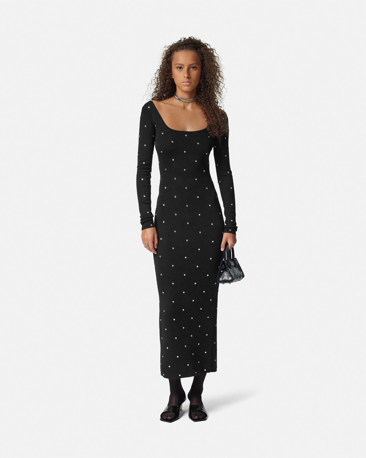 Cielo Stellato Wool Knit Scoop Long Dress - 2