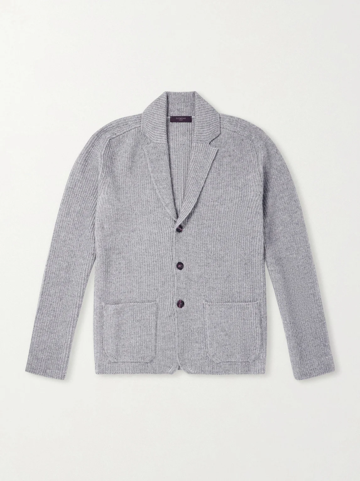 Single-Breasted Ribbed Virgin Wool Blazer - 1