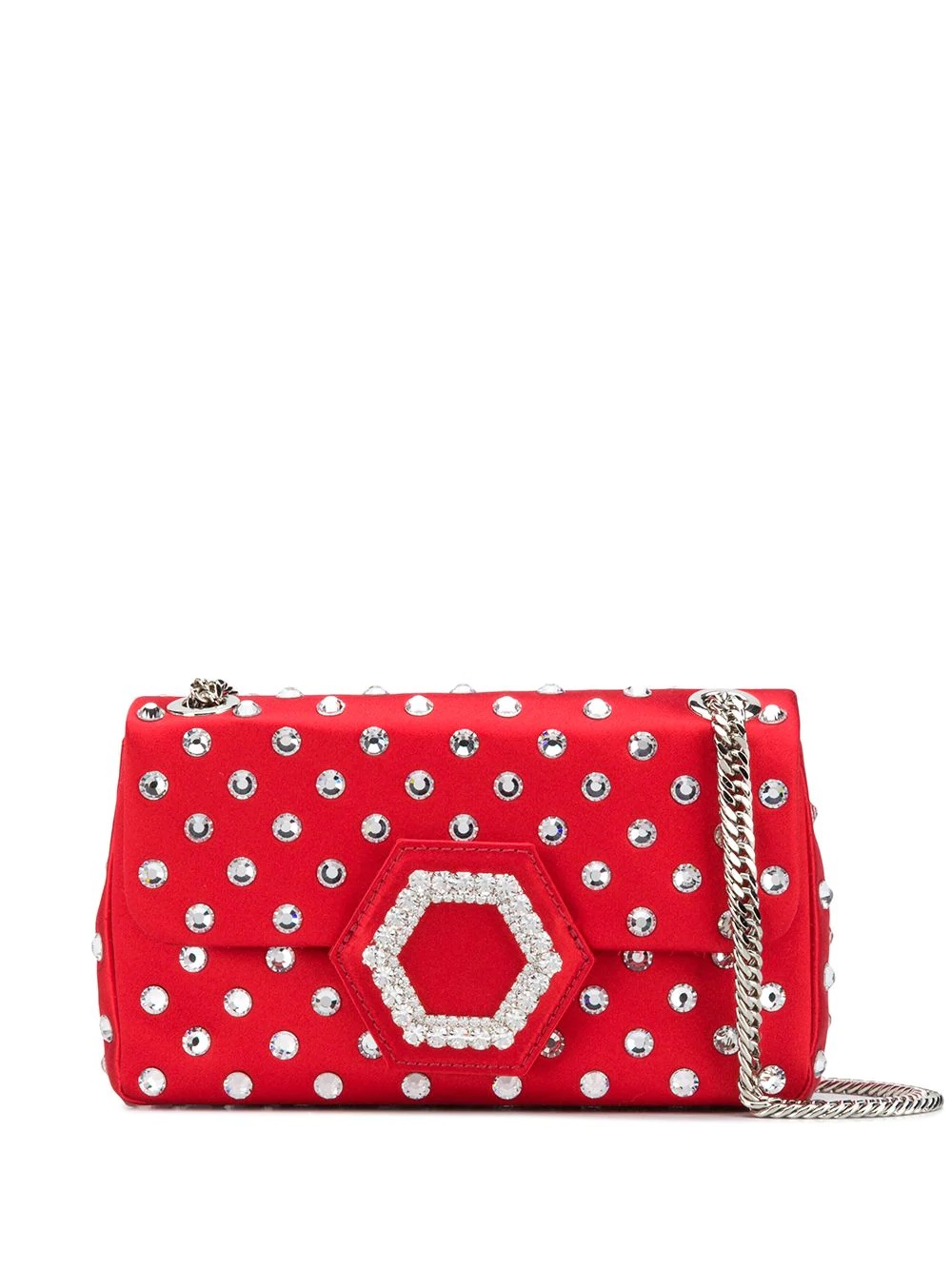 crystal-embellished shoulder bag - 1