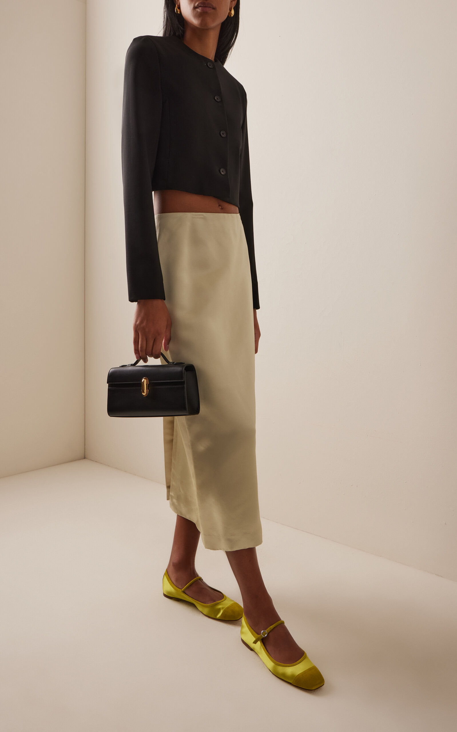 Uma Satin Mary Jane Flats yellow - 2