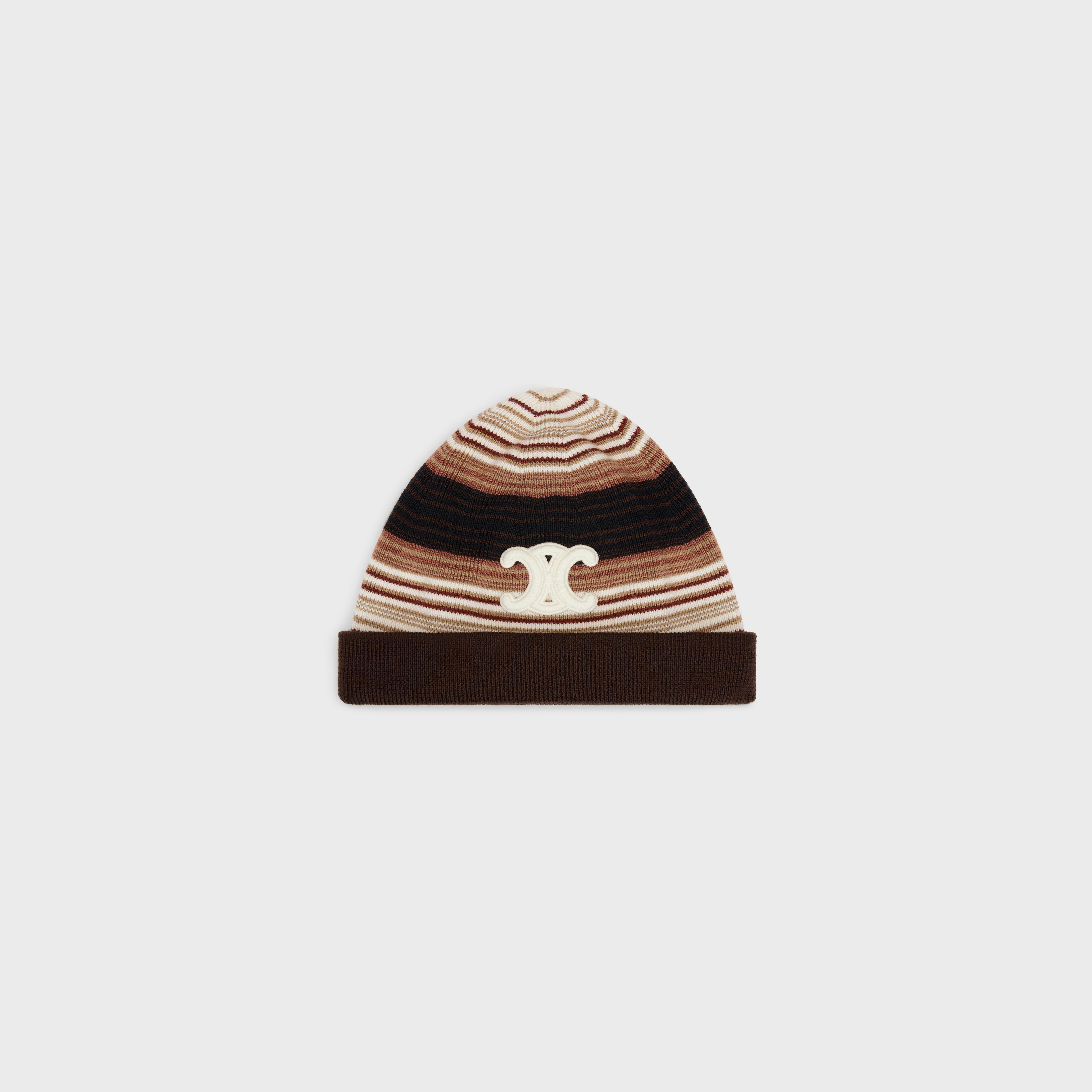 striped triomphe beanie in wool - 1