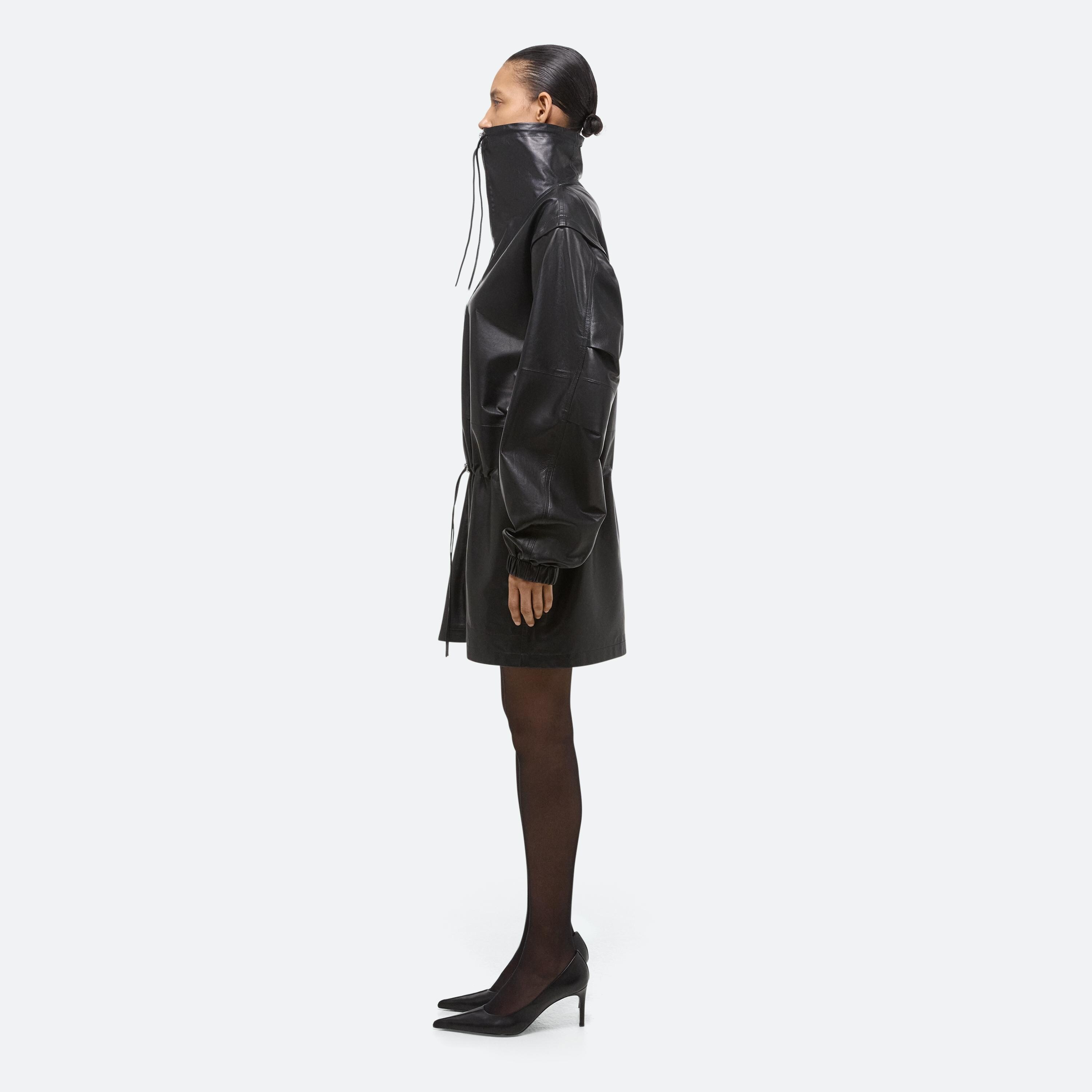 LEATHER GUSSET DRESS - 4