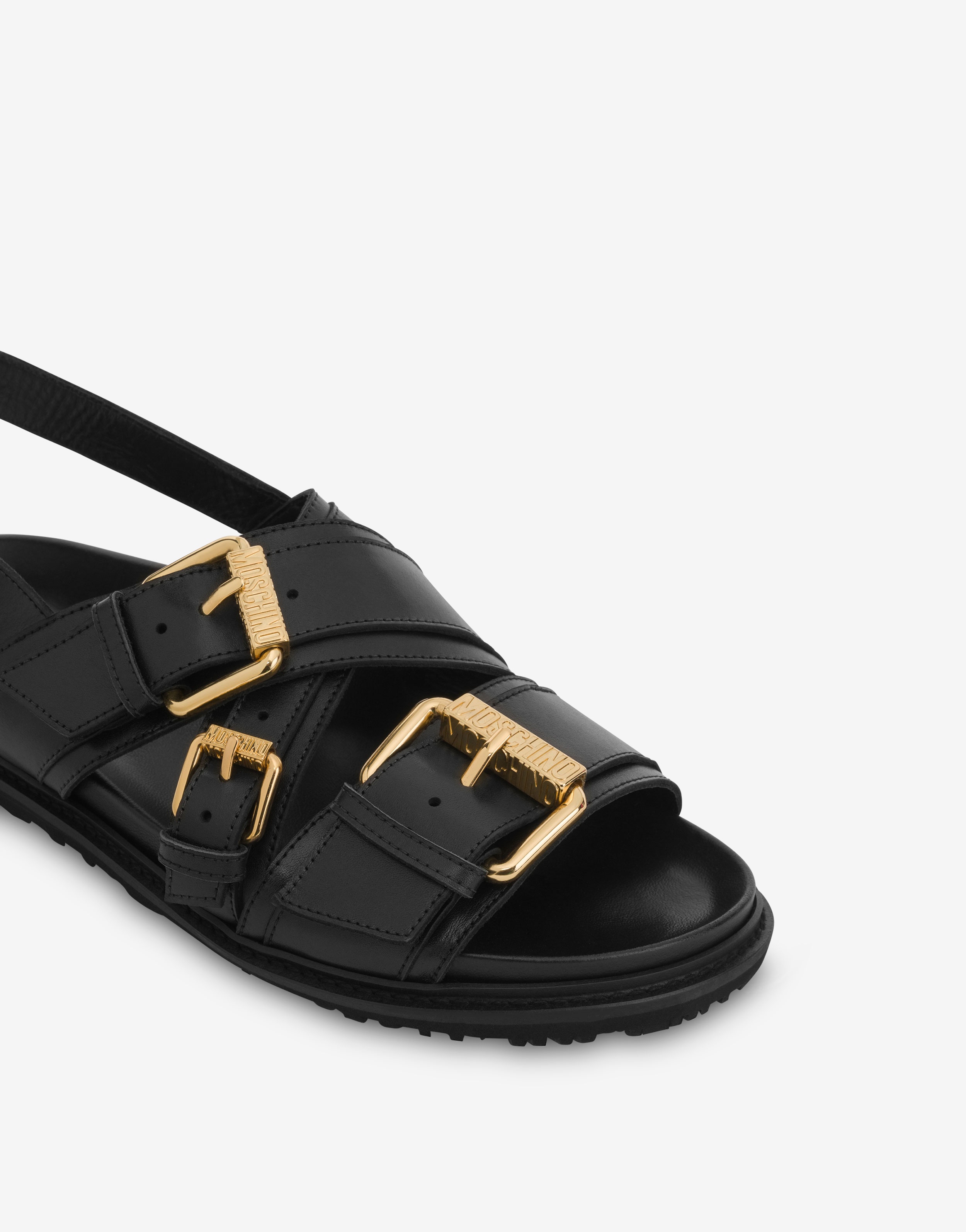 MULTI BUCKLES CALFSKIN SANDALS - 4