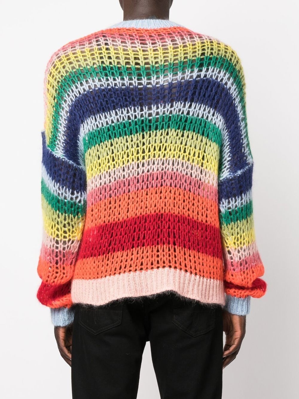 striped crew-neck jumper - 4