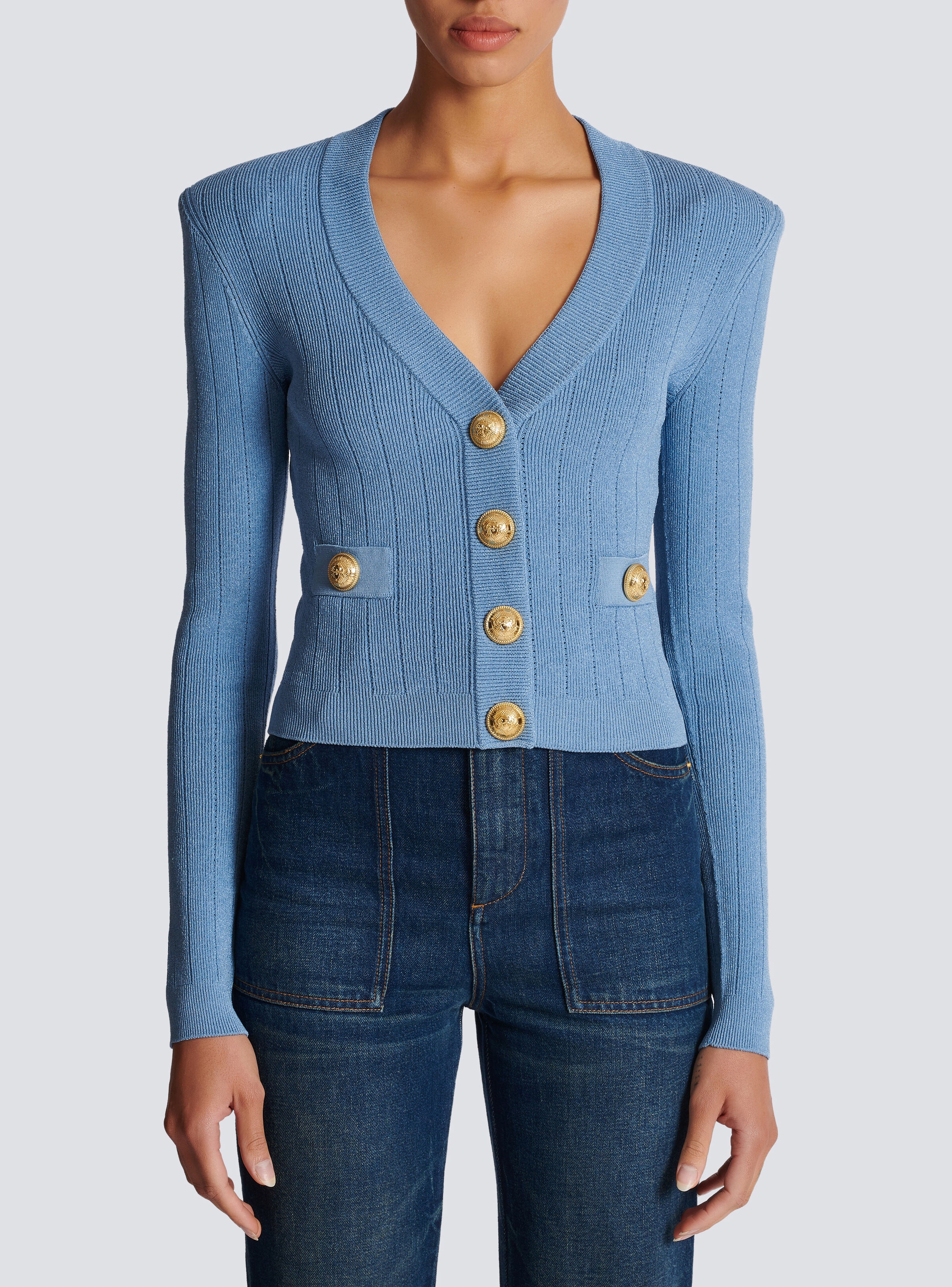 Buttoned knit cardigan - 5