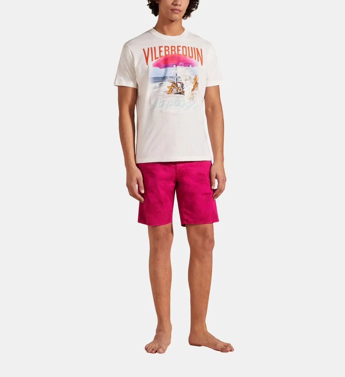 Men's Wave On VBQ Beach Cotton T-Shirt - 1