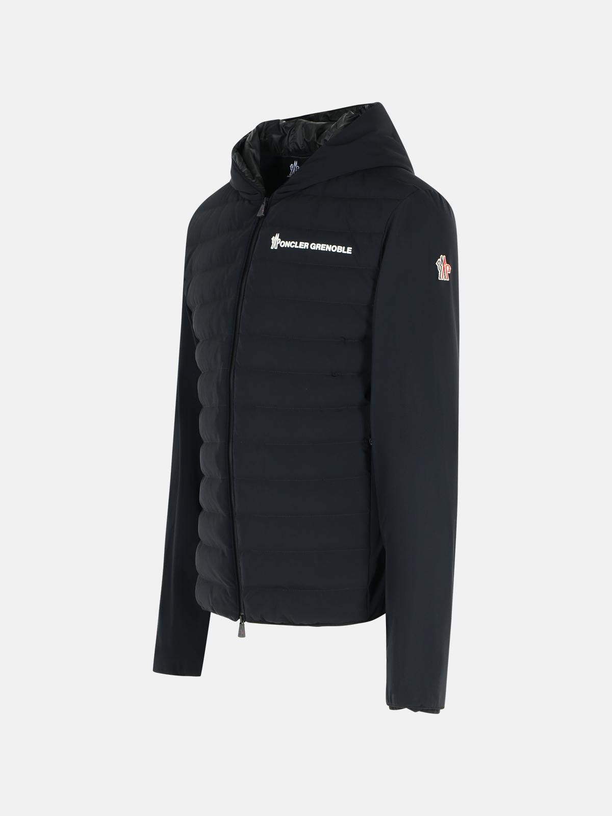 BLACK POLYAMIDE BLEND JACKET - 2
