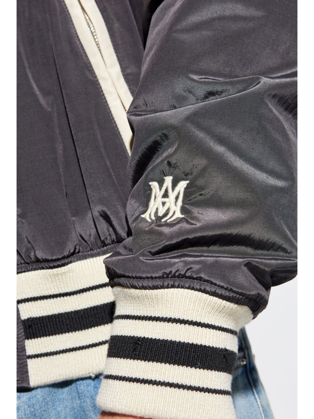 logo-embroidered bomber jacket - 5