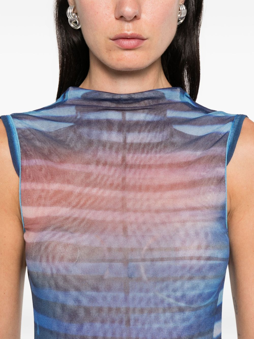striped sleeveless dress - 5
