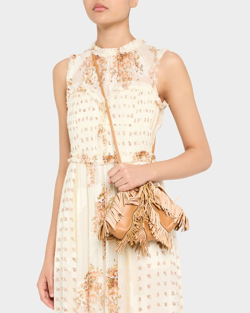 ULLA JOHNSON Adria Mini Fringe Pleated Wave Crossbody Bag outlook