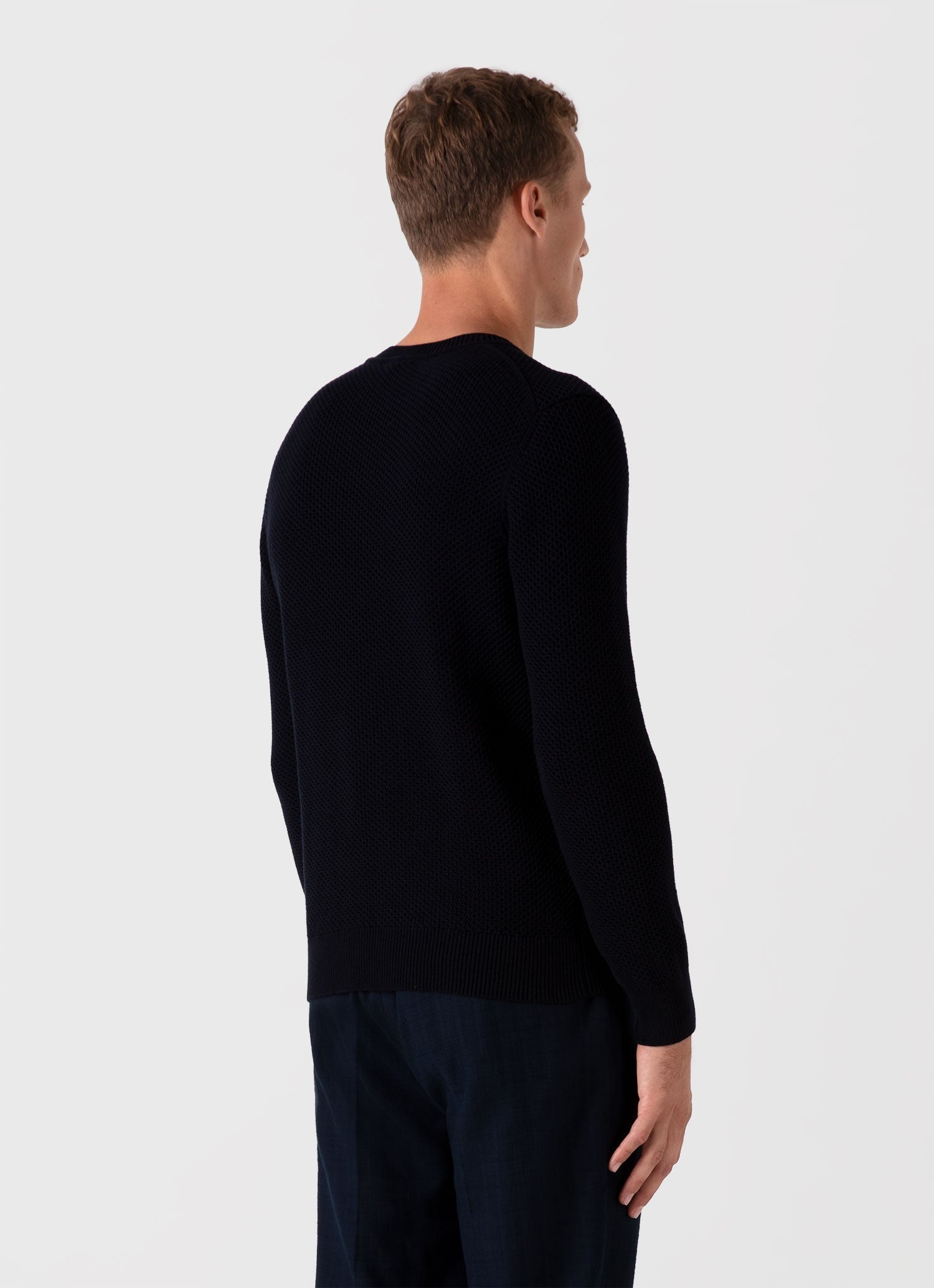 Honeycomb Cotton Crew Neck Jumper - 5