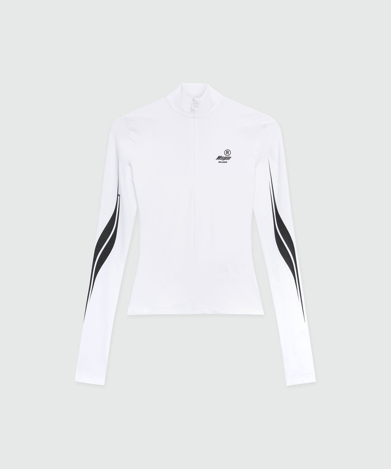 White lycra top with MSGM Race graphics 1