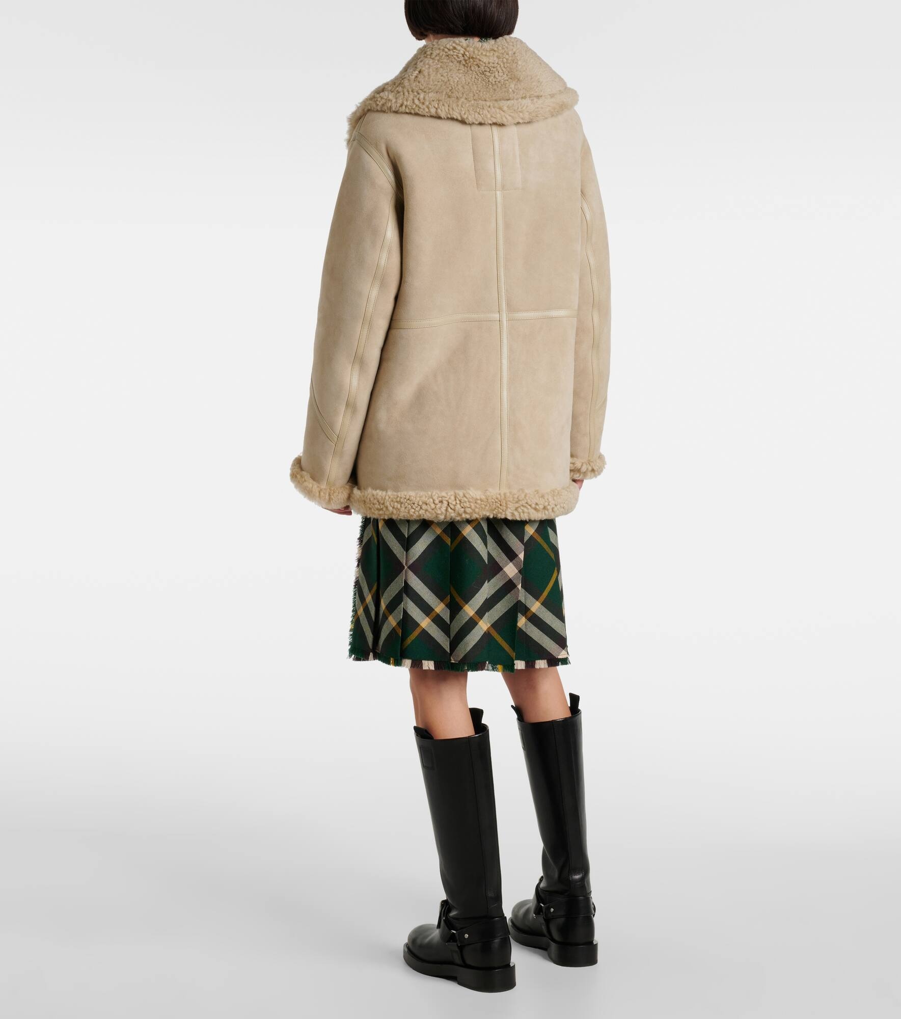 Shearling-lined leather jacket - 3