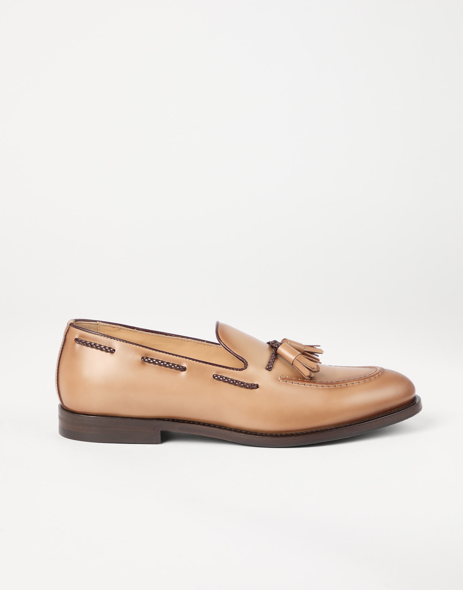 Polished calfskin penny loafers with tassels - 1