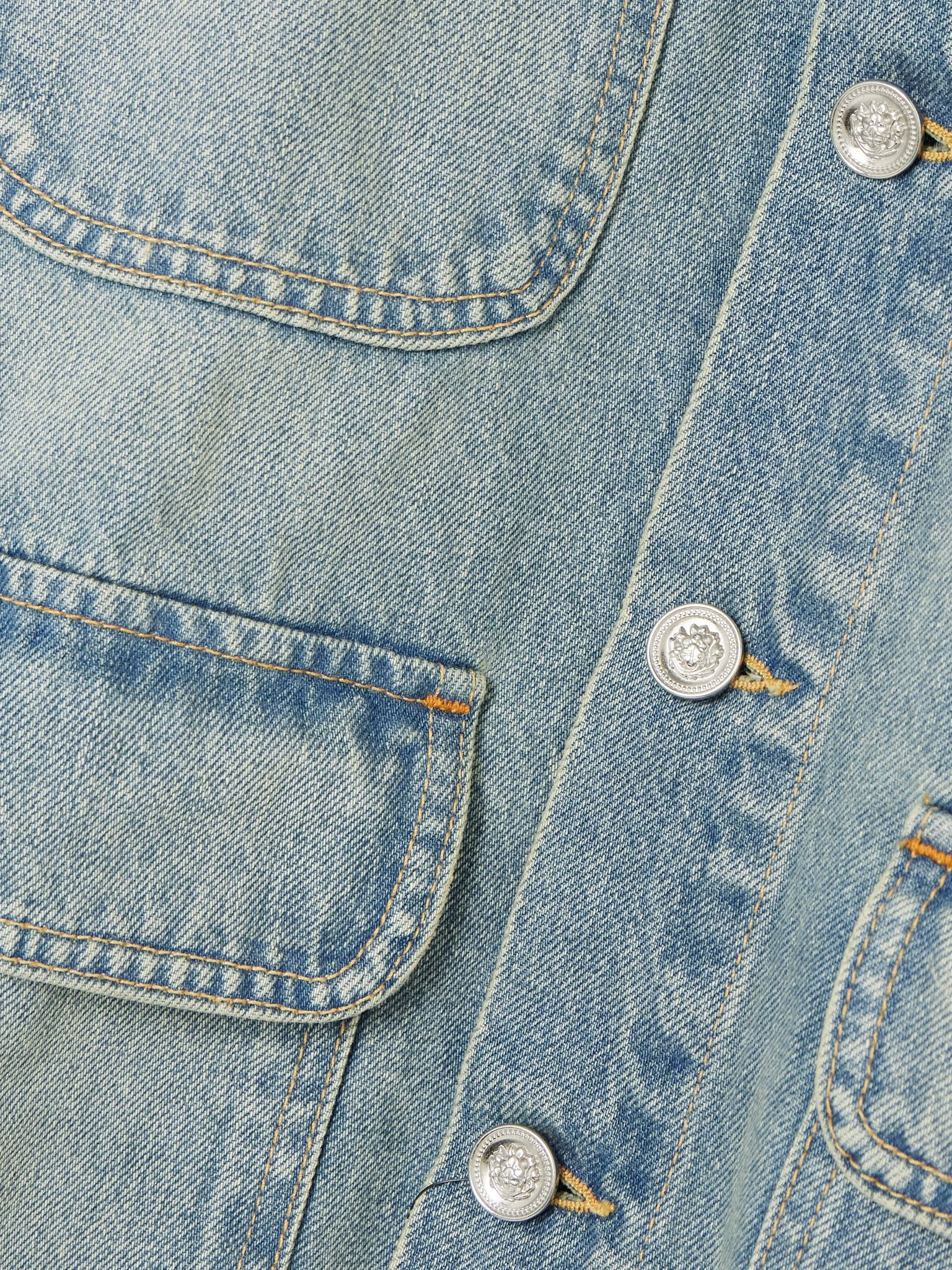 Hayden corduroy-trimmed denim jacket Light denim - 4