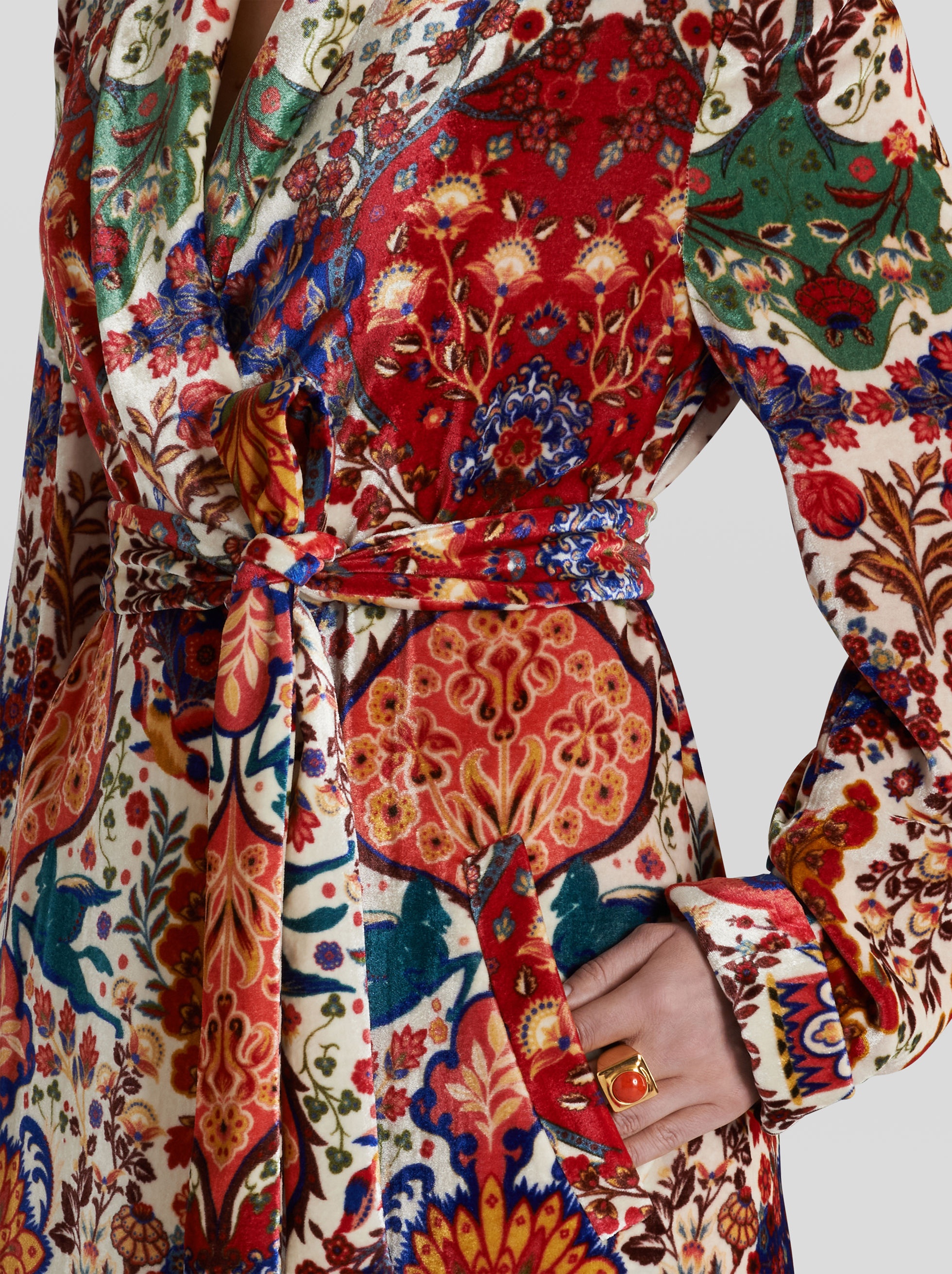 PRINTED SILK MIX COAT - 2